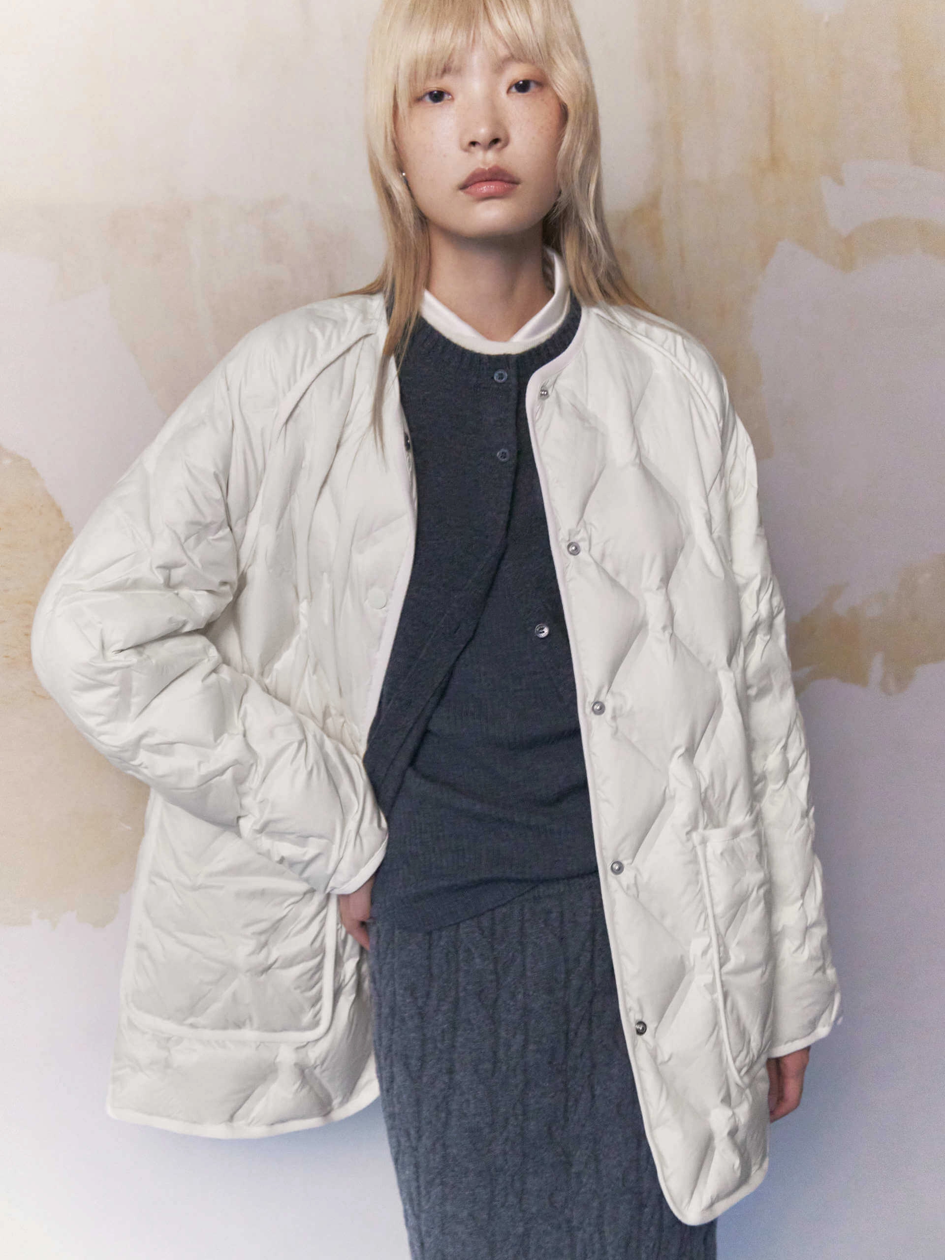 Flexible Layer Fit All Year Use Lightweight Midi Down Jacket