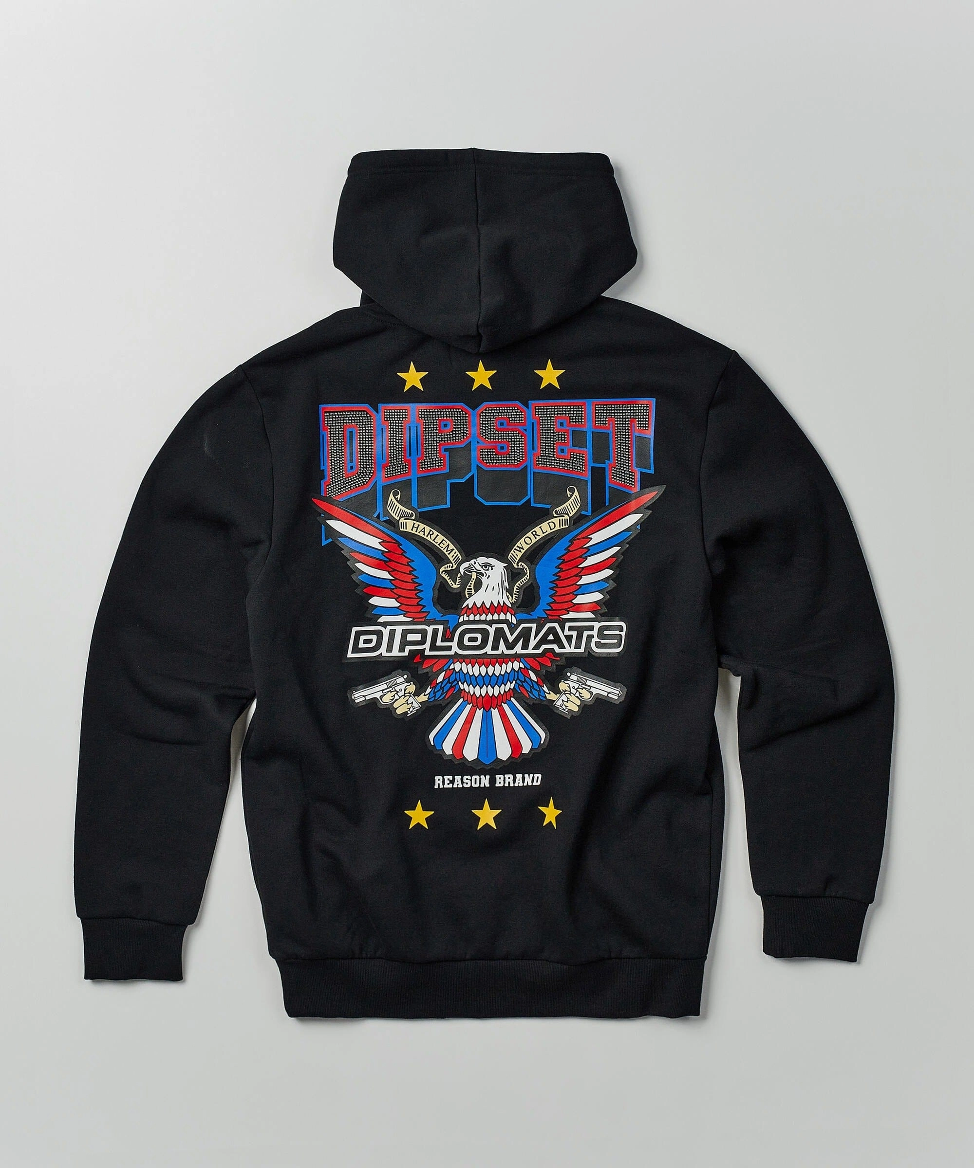Eagle Back Print Hoodie - Black Soft Pullover