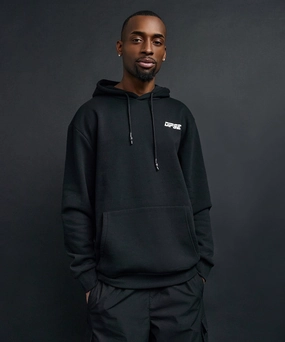 ZipClosure Eagle Back Print Hoodie - Black