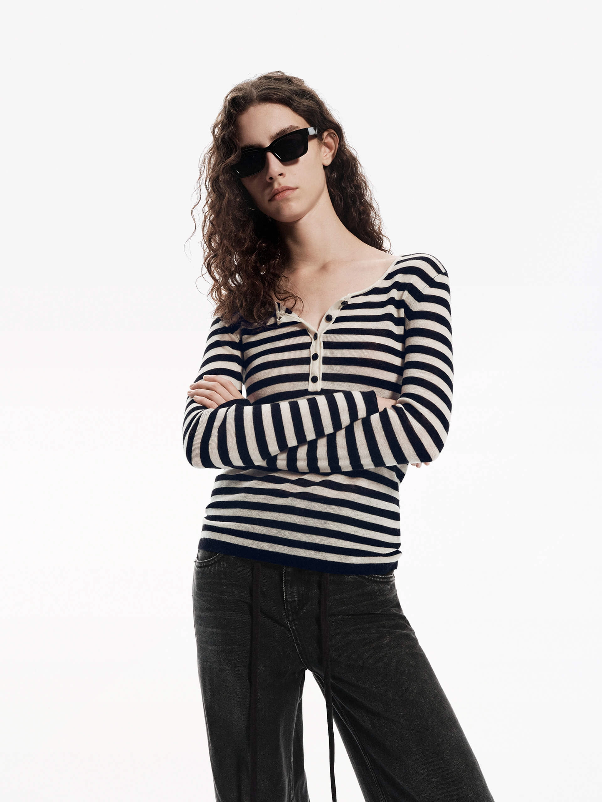Anti Pilling Technology Office Wear Lightweight Wool Top
