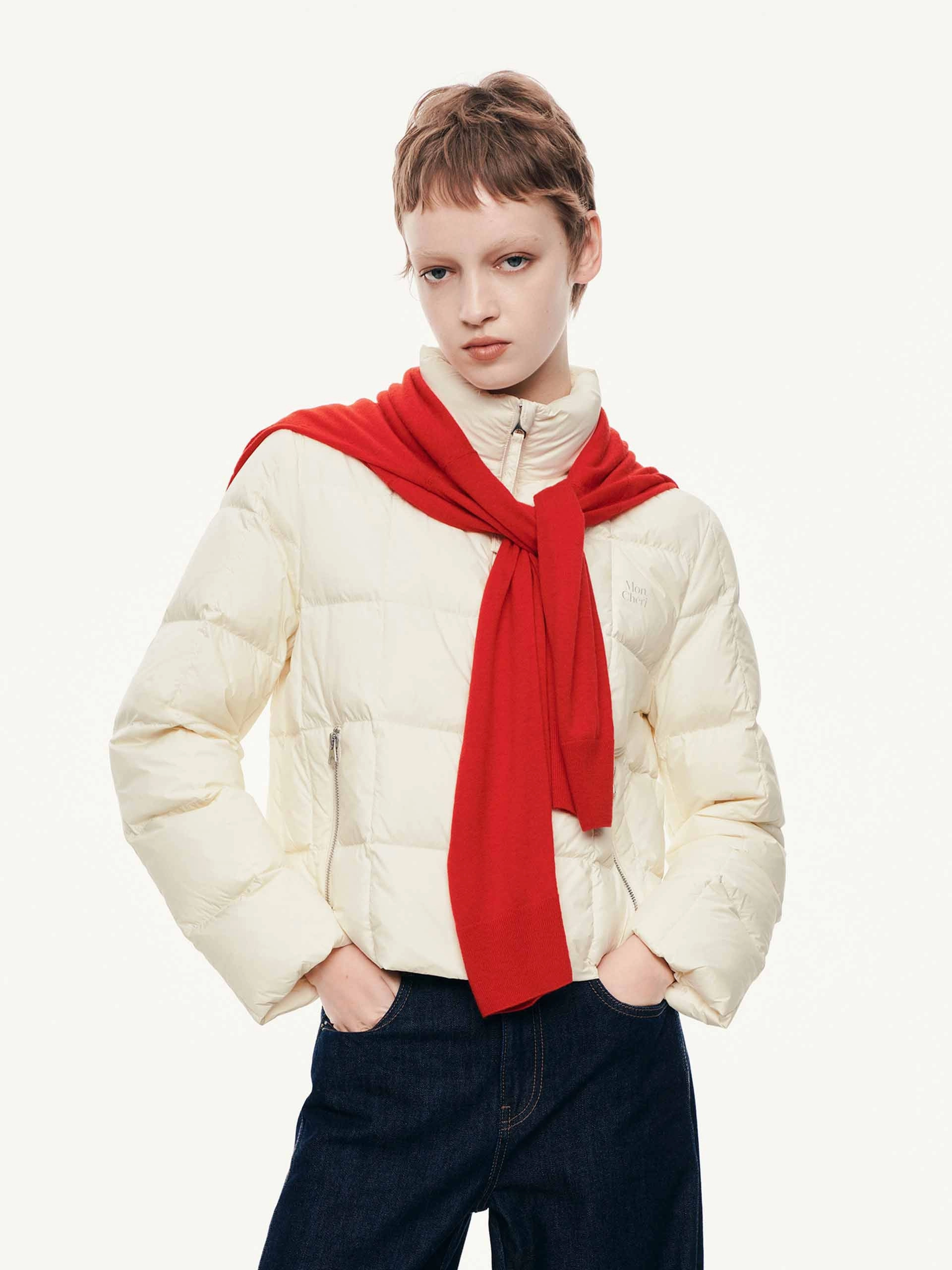 Lightweight Zipper Down Jacket Minimal Daily Fit No Static