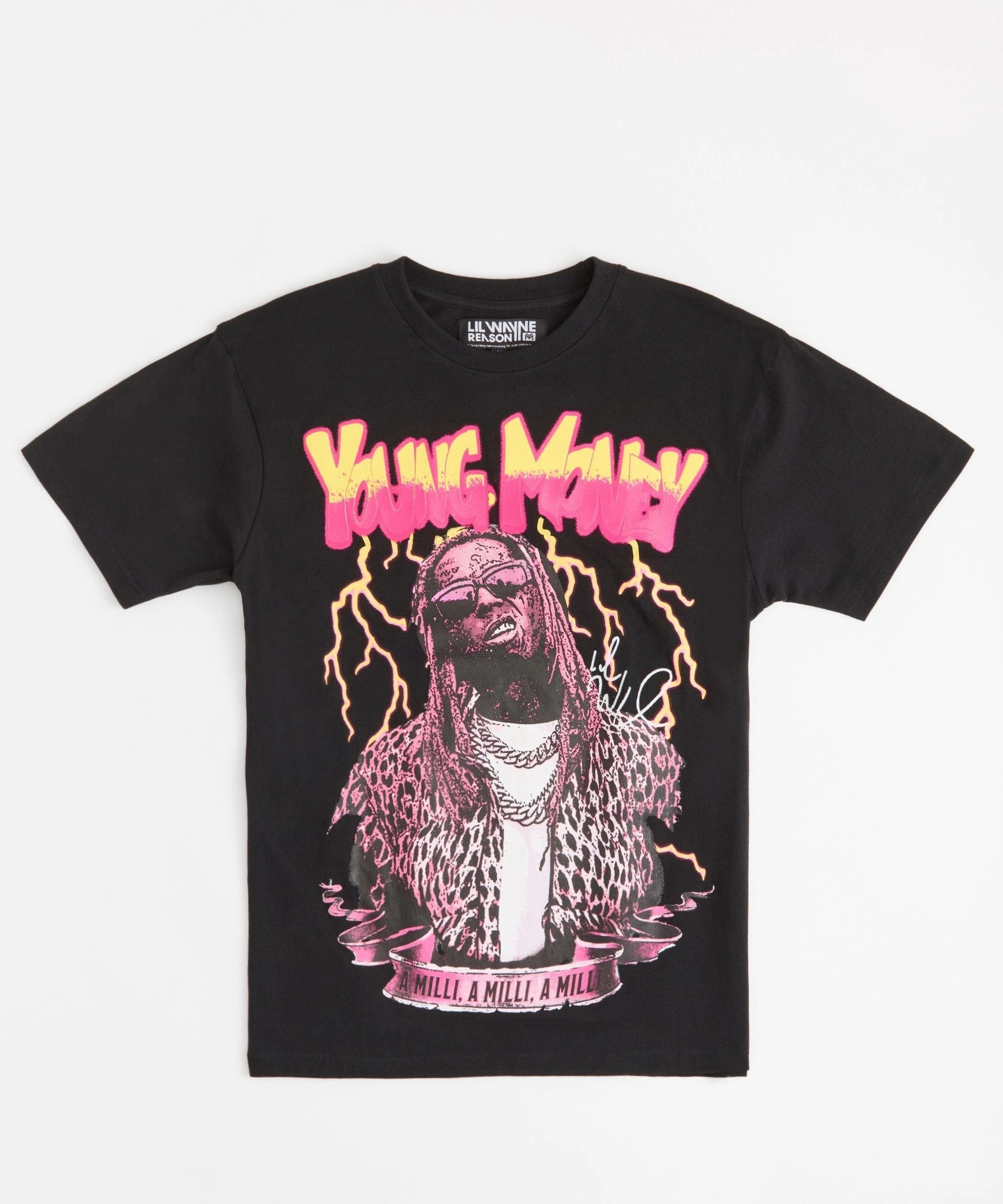 Antibacterial Lil Wayne A Milli Short Sleeve Tee - Black
