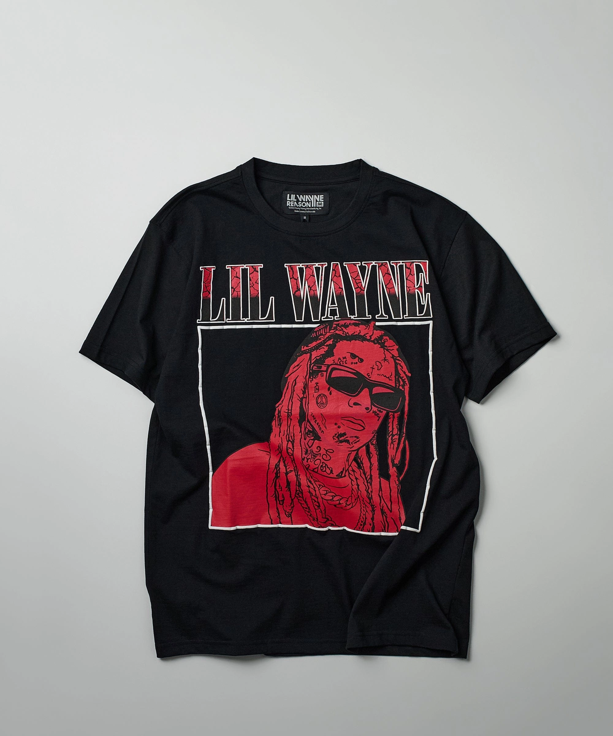 Durable Chainstitch LayeredPanel Lil Wayne Box Short Sleeve Tee - Black