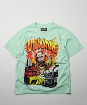 Lil Wayne New Orleans Short Sleeve Tee - Mint Flexible Knit Fabric