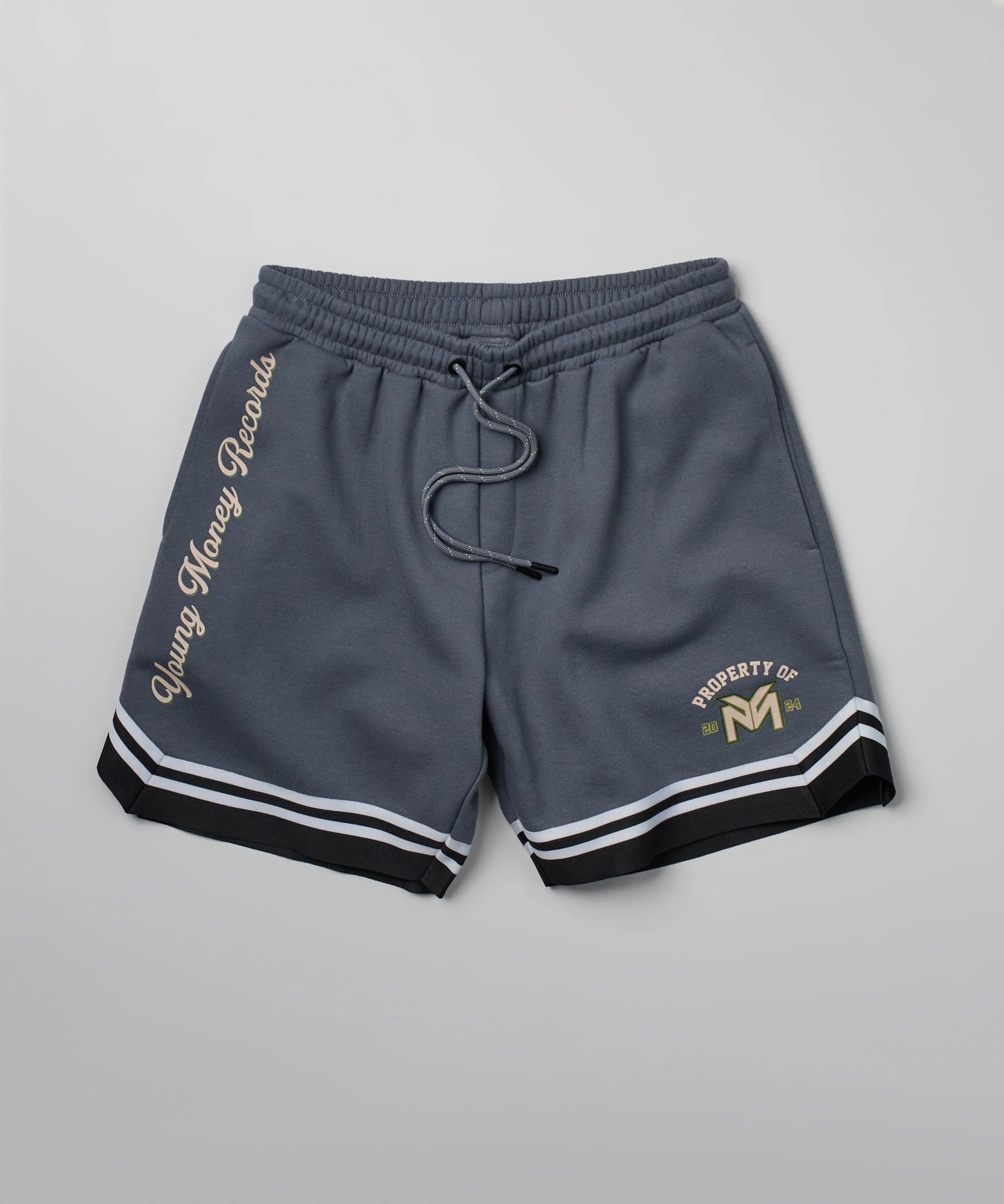 simple design Brushed Inner Layer Lil Wayne Property Of Basketball Shorts - Grey