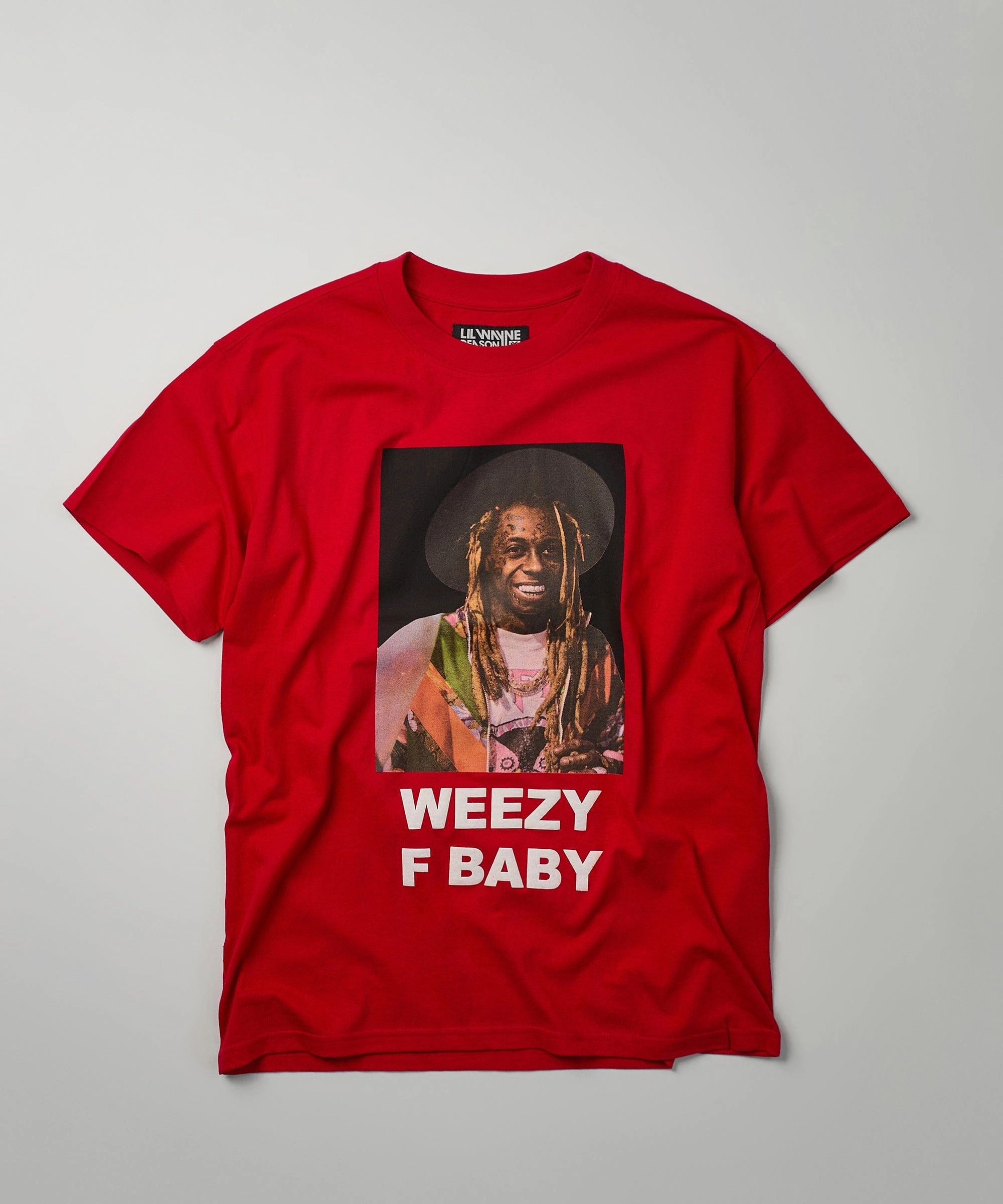 Textured Weave Pattern MoistureWicking Material Lil Wayne Weezy F Baby Photo Short Sleeve Tee - Red