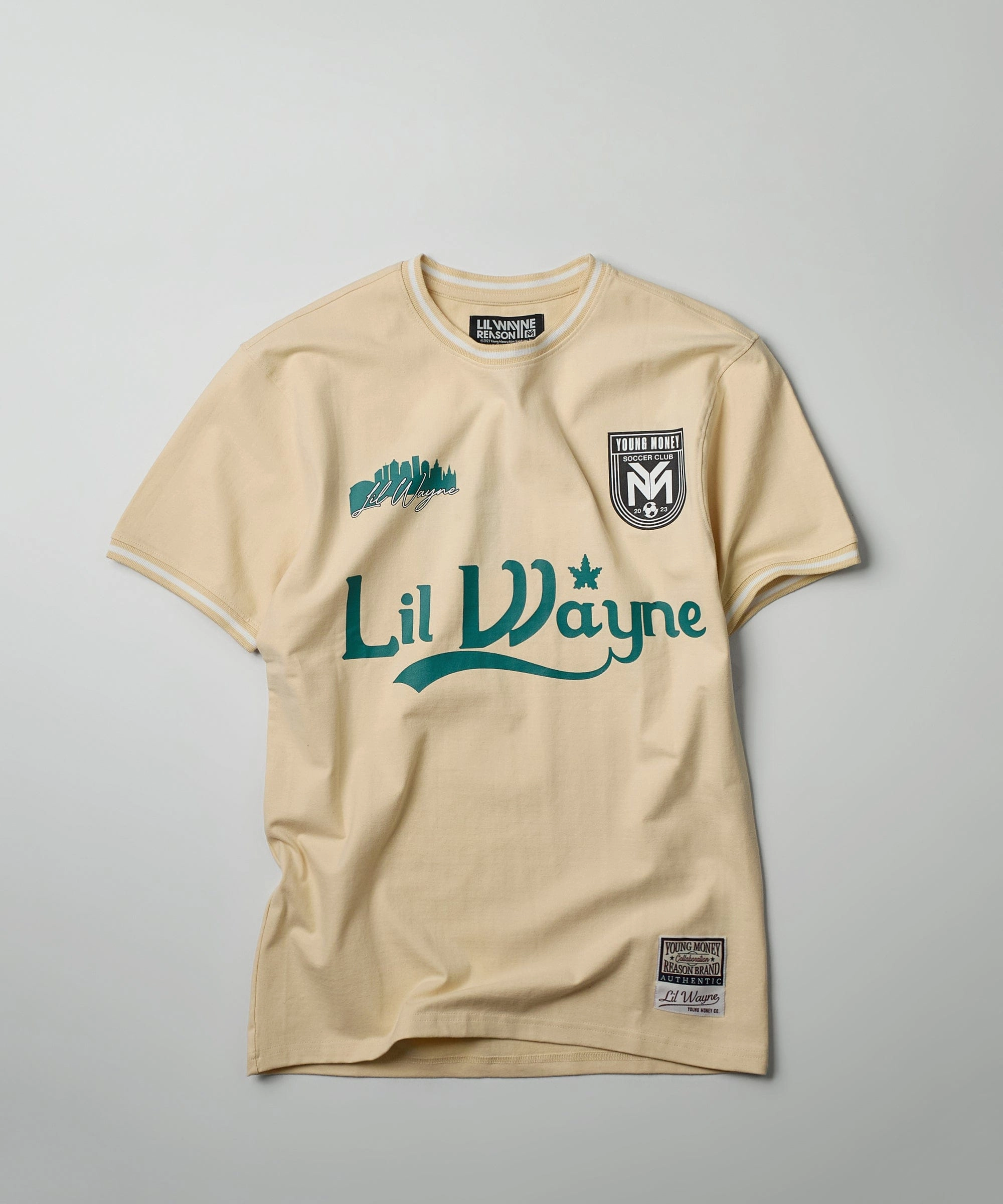 Lil Wayne Young Money Soccer Jersey - Khaki Airflow Ventilation Zones Hypoallergenic Fiber