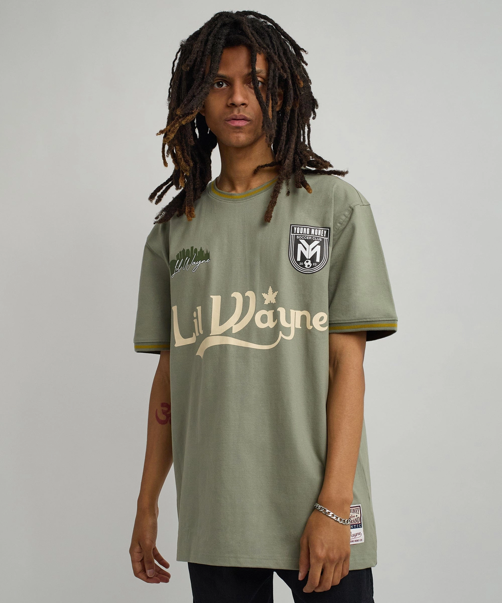 Active Blouse Lil Wayne Young Money Soccer Jersey - Olive Green