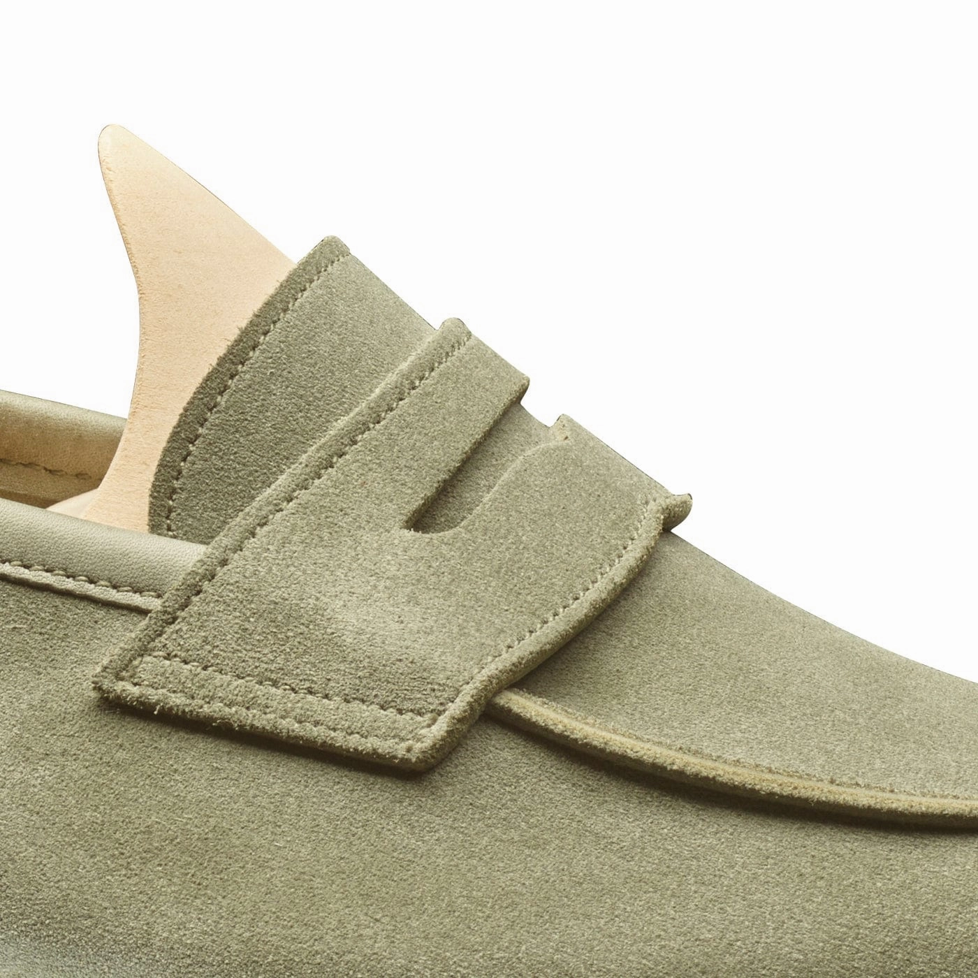 Lilou Pistachio Calf Suede Snug Heel Lock System durable soles