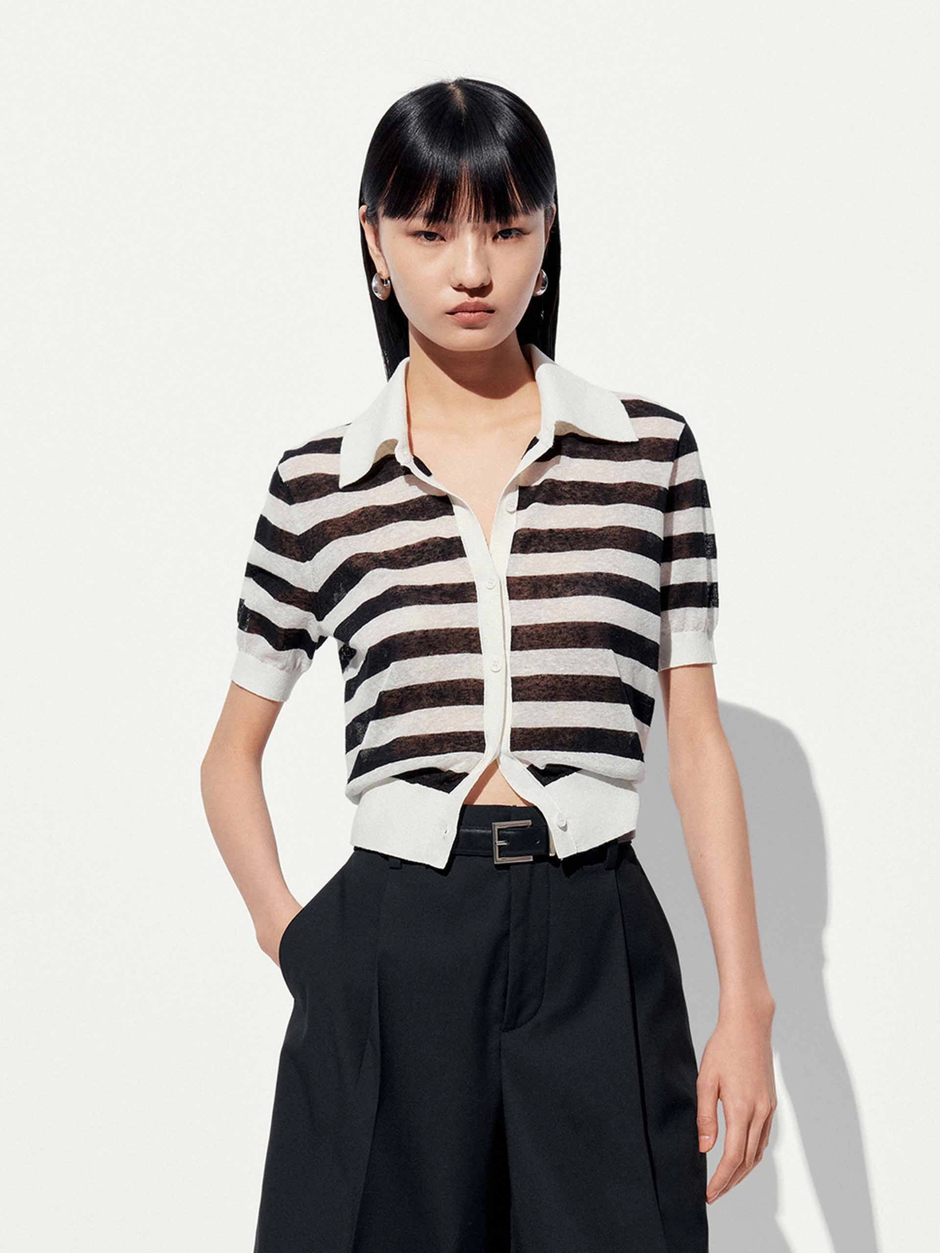 Comfortable Cut BreathableFabric Linen Blend Cropped Cardigan