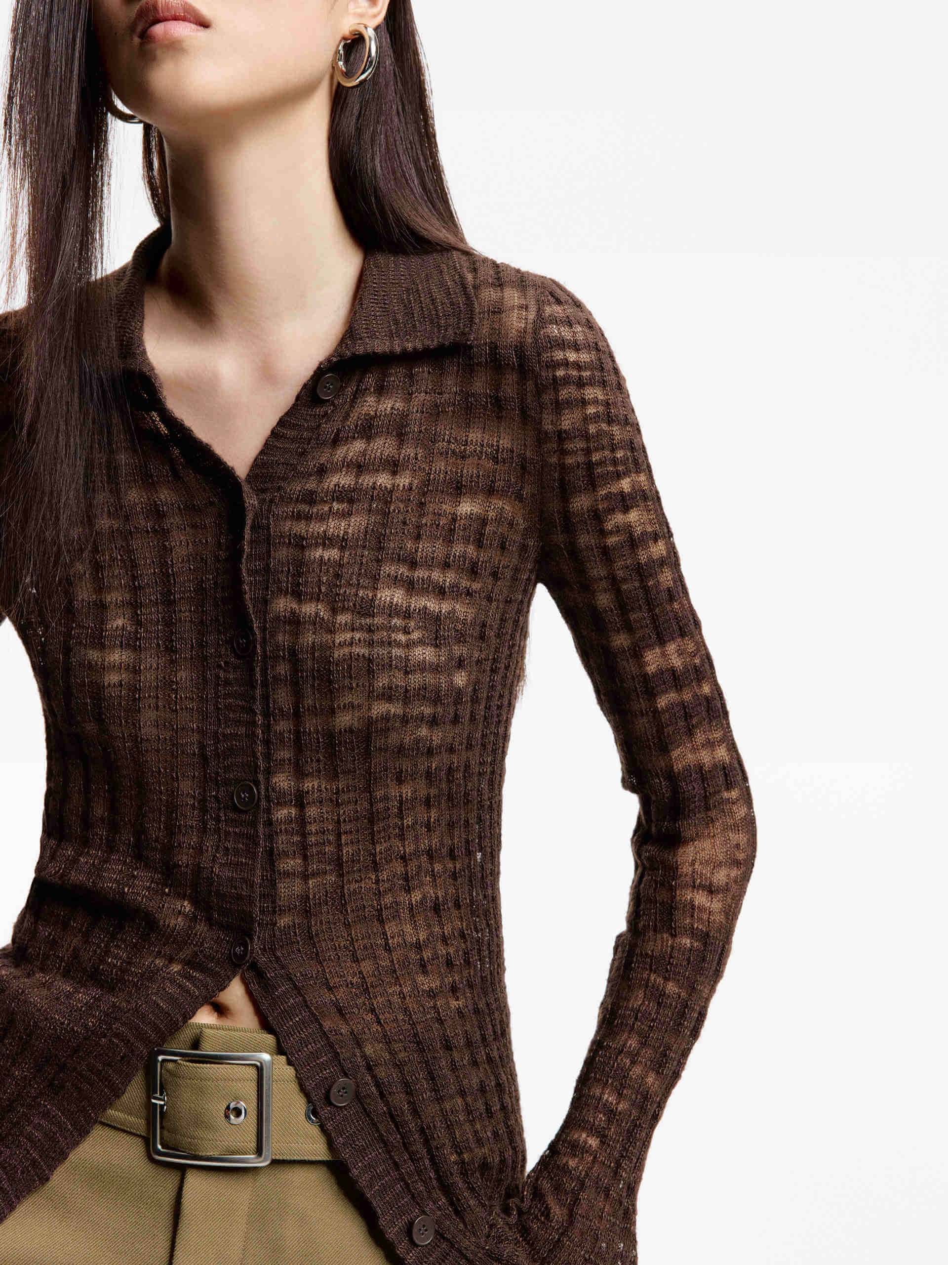 Linen Blend Knitted Top Soft Cotton Blend