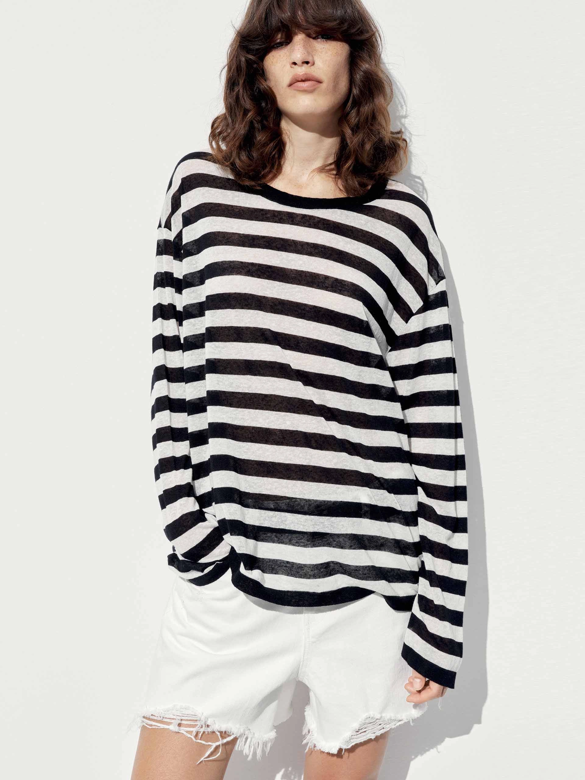 BambooBlend Linen Blend Striped Sweater