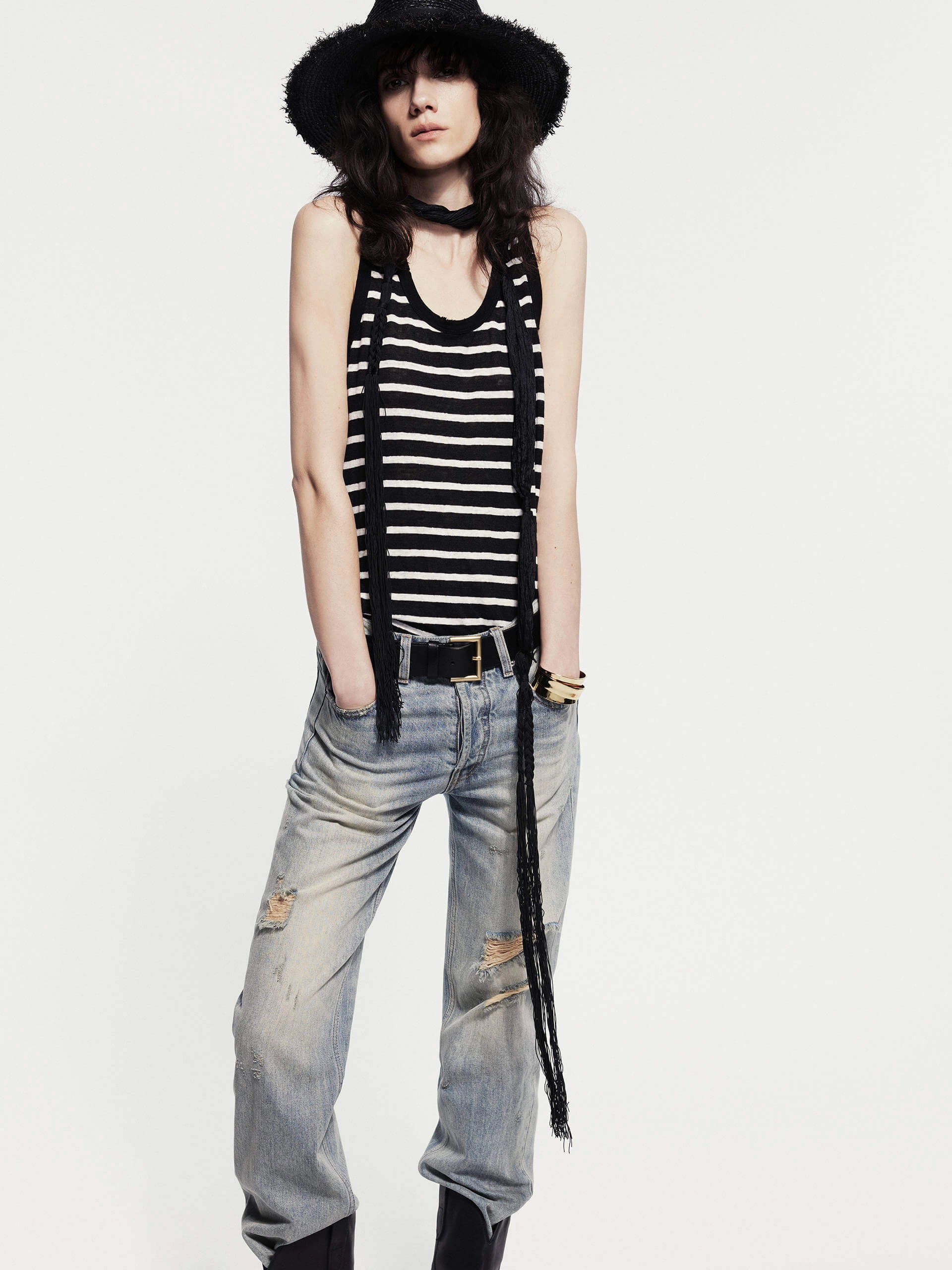 Basic Tank Light Deflection Fabric Linen Fitted Vest Top