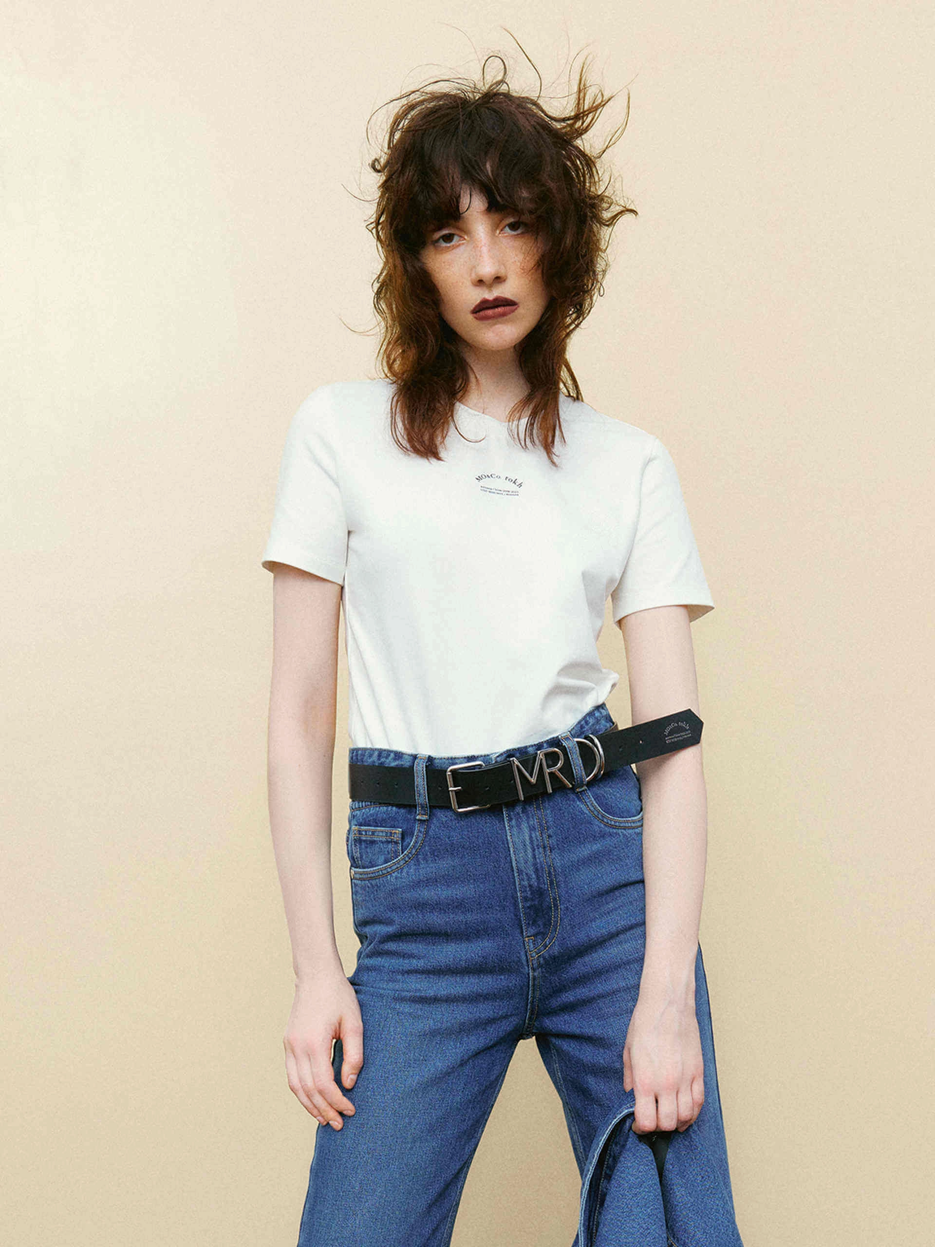Logo Details Slim T-shirts Casual Style EasyCareFabric