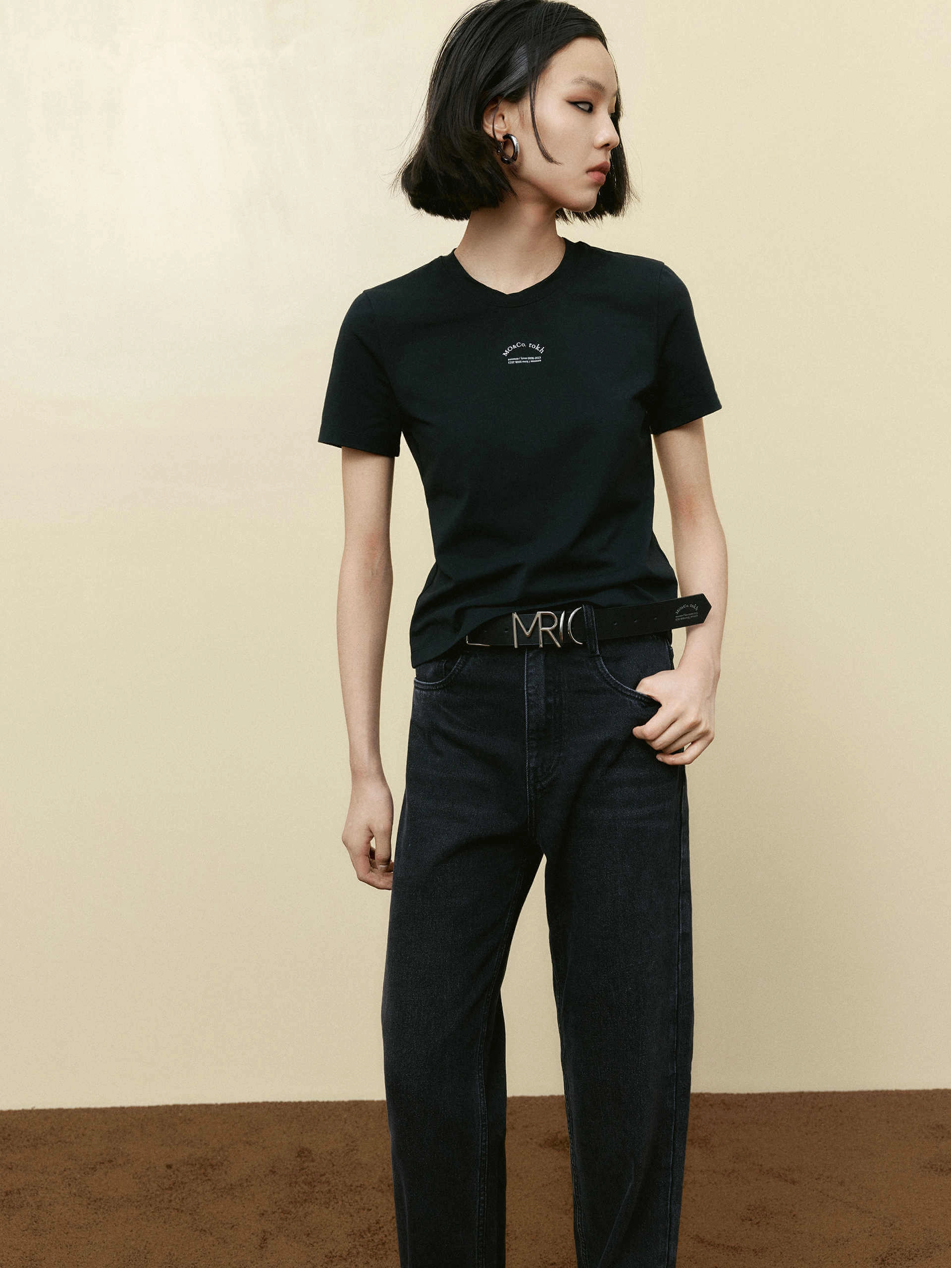 Logo Details Slim T-shirts Water Based Ink Print Weekend Style Trend