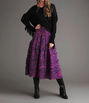 Merino Wool Smart Layers Lola Fringe Vneck Sweat In Black