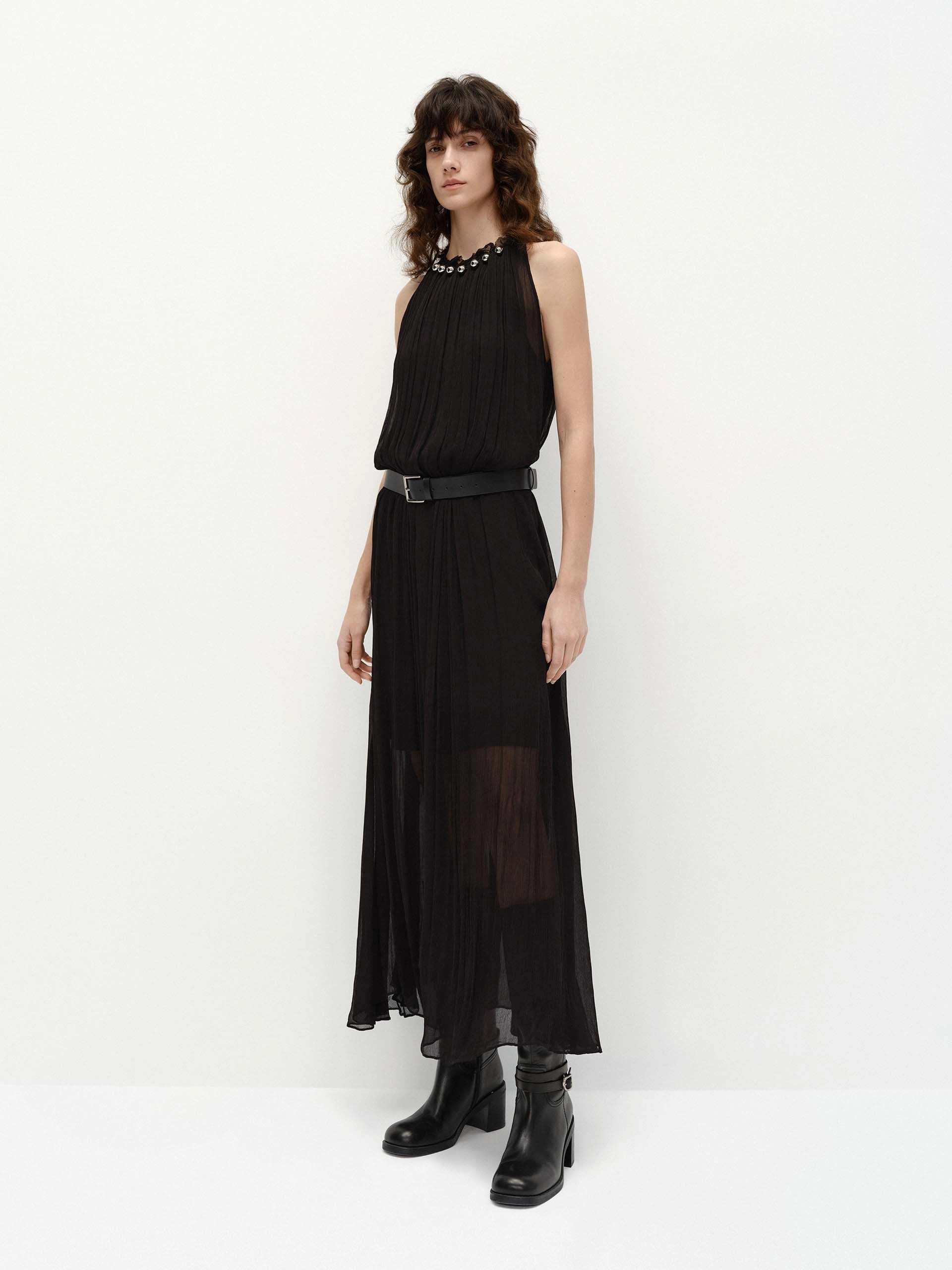 Long Sleeveless Dress Subtle Glam Relaxed-fit gown