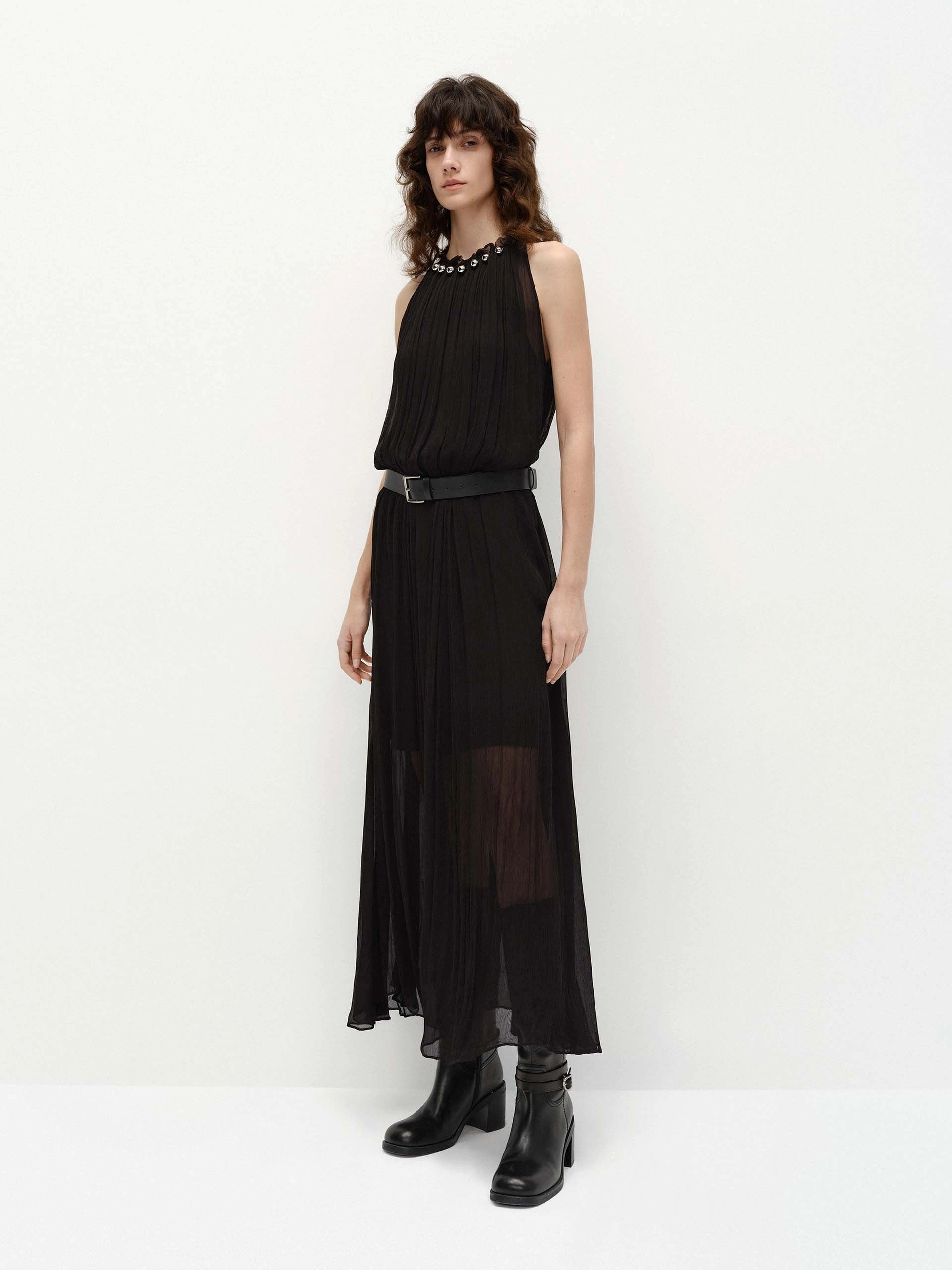 Vibrant Light Long Sleeveless Dress