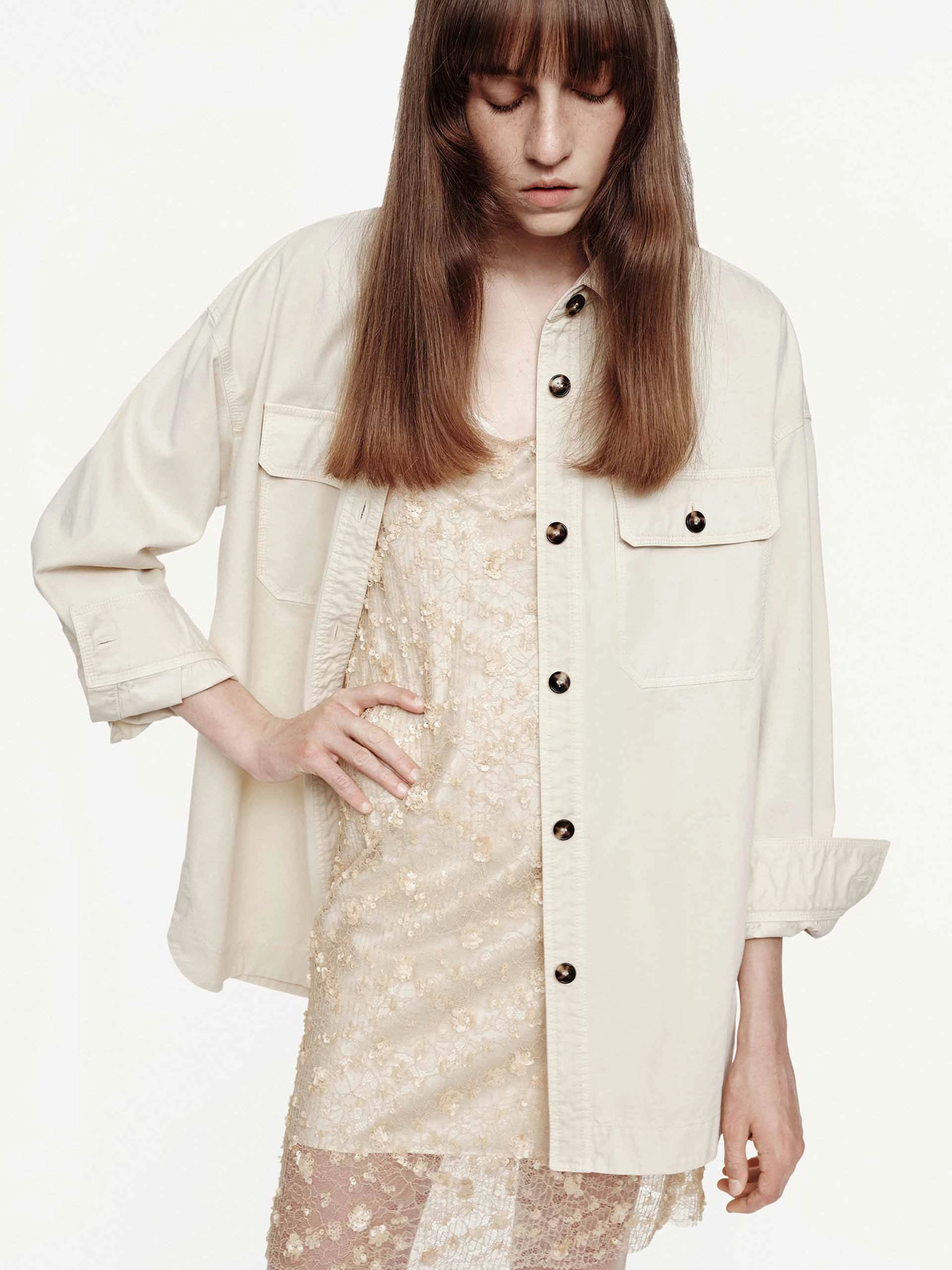 Slip Resistant Grip Stretchable Fabric Long Sleeves Cotton Jacket