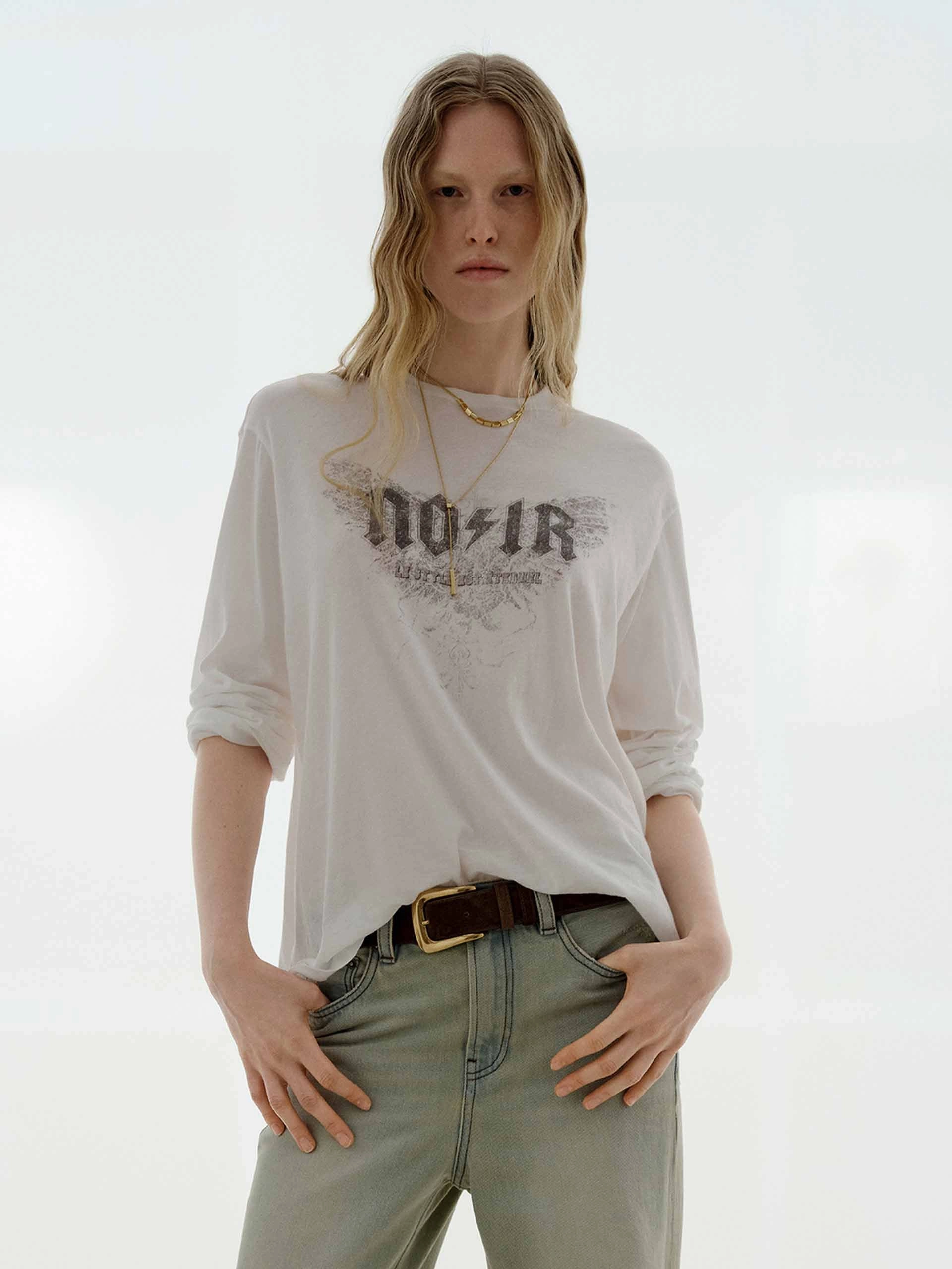 Long Sleeves Printed T-shirt WrinkleFreeFabric