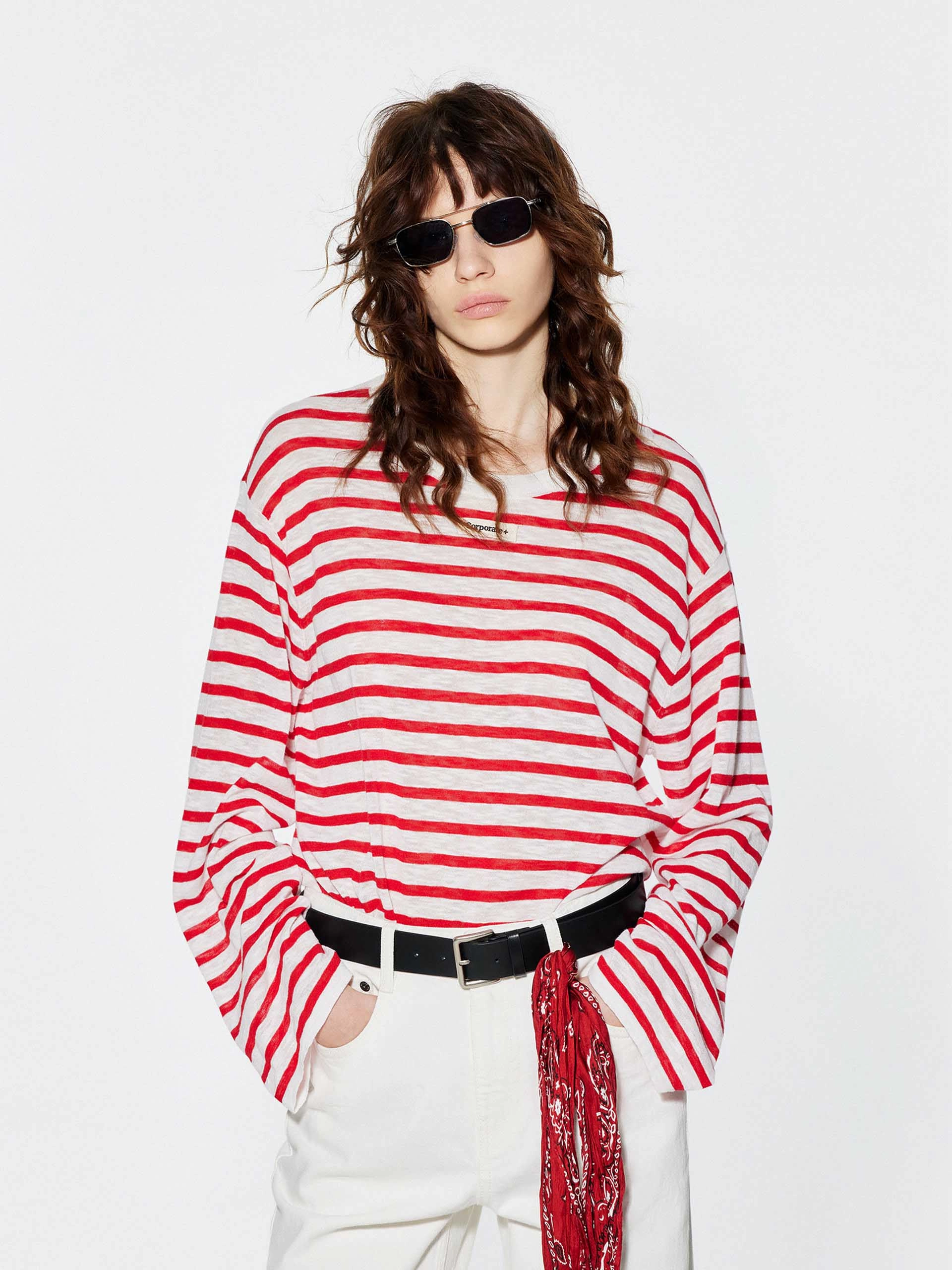 AntiPilling Technology Long Sleeves Striped Sweater