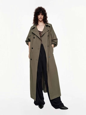 Sporty Chic Temperature Regulating Longing Belt Trench Coat