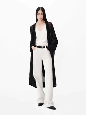 Longline Sheer Knit Cardigan MultiPanelBreathability