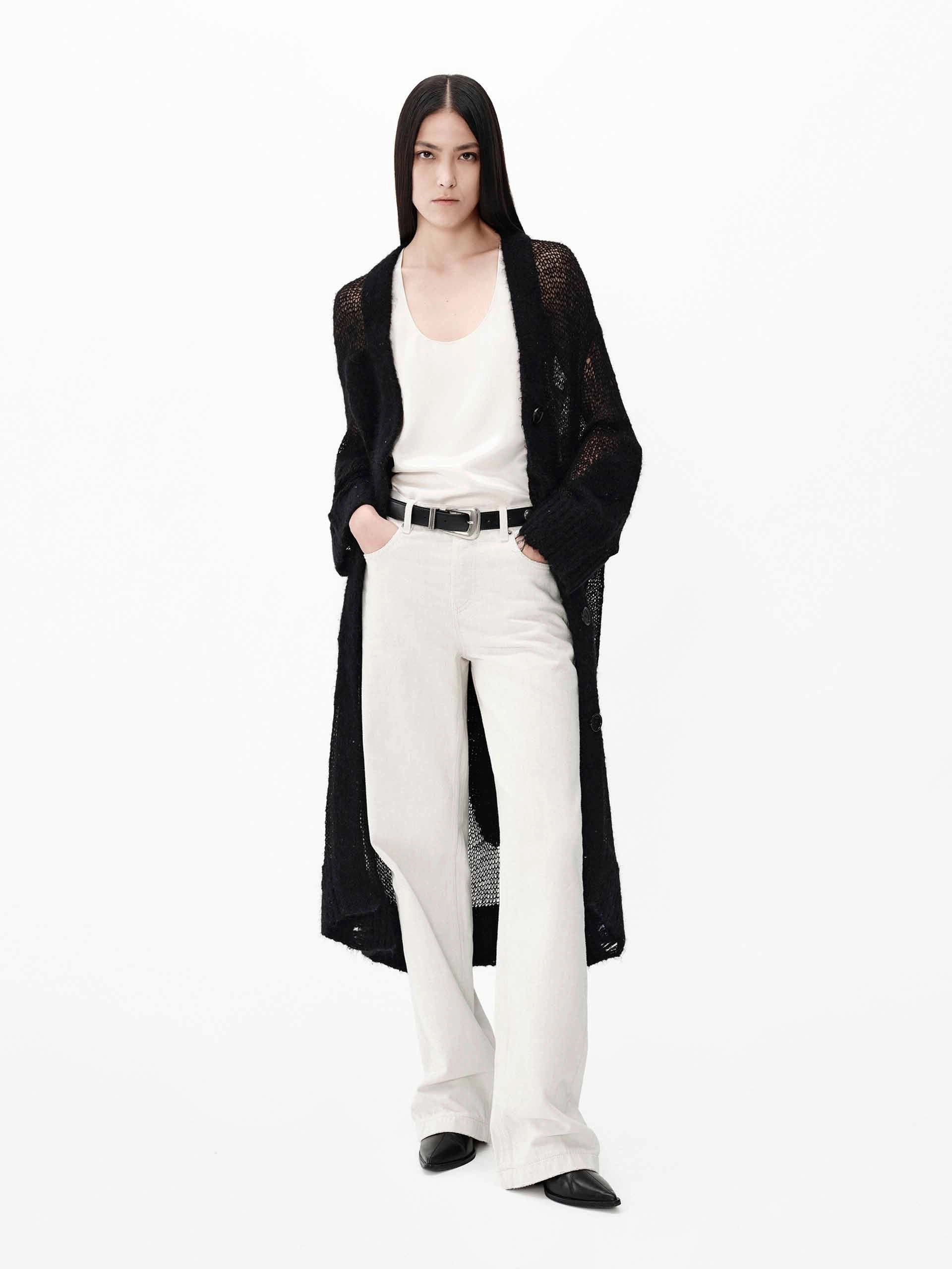 Longline Sheer Knit Cardigan QuickPackFoldableDesign