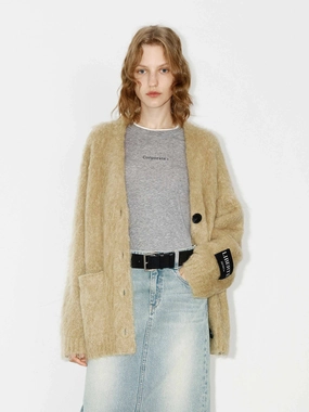 Loose Brushed Knit Cardigan Airflow Ventilation Zones ReinforcedHems