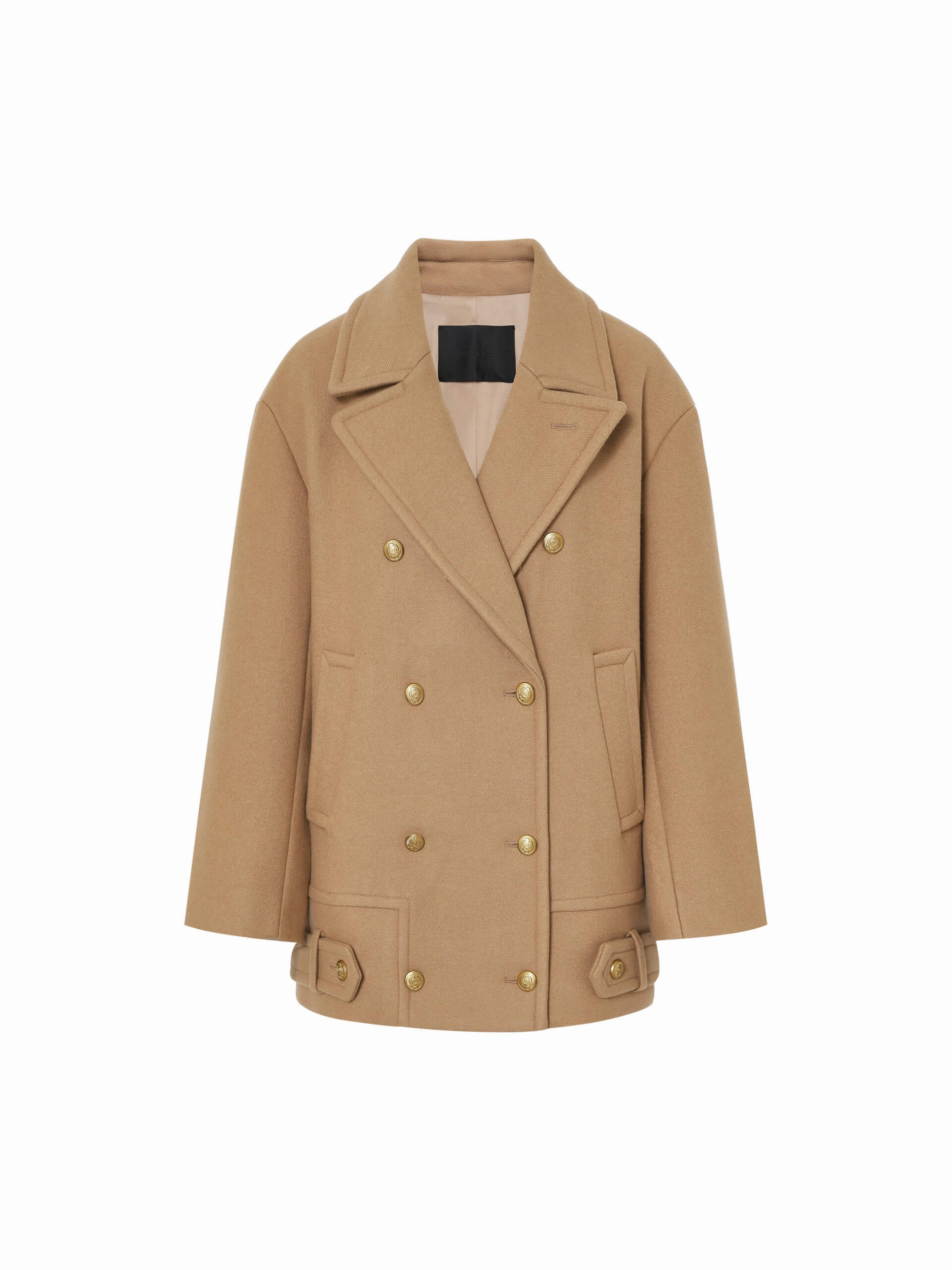 AntiStaticFabric Stretchable Material Loose Double Breasted Coat