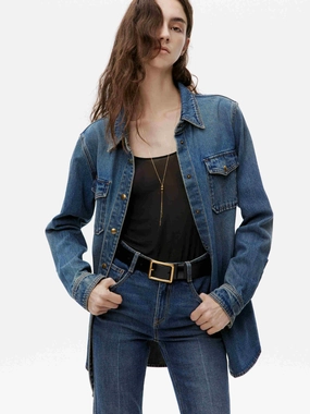 Loose Fit Cotton Shirt Lightweight Jacket Retro Style