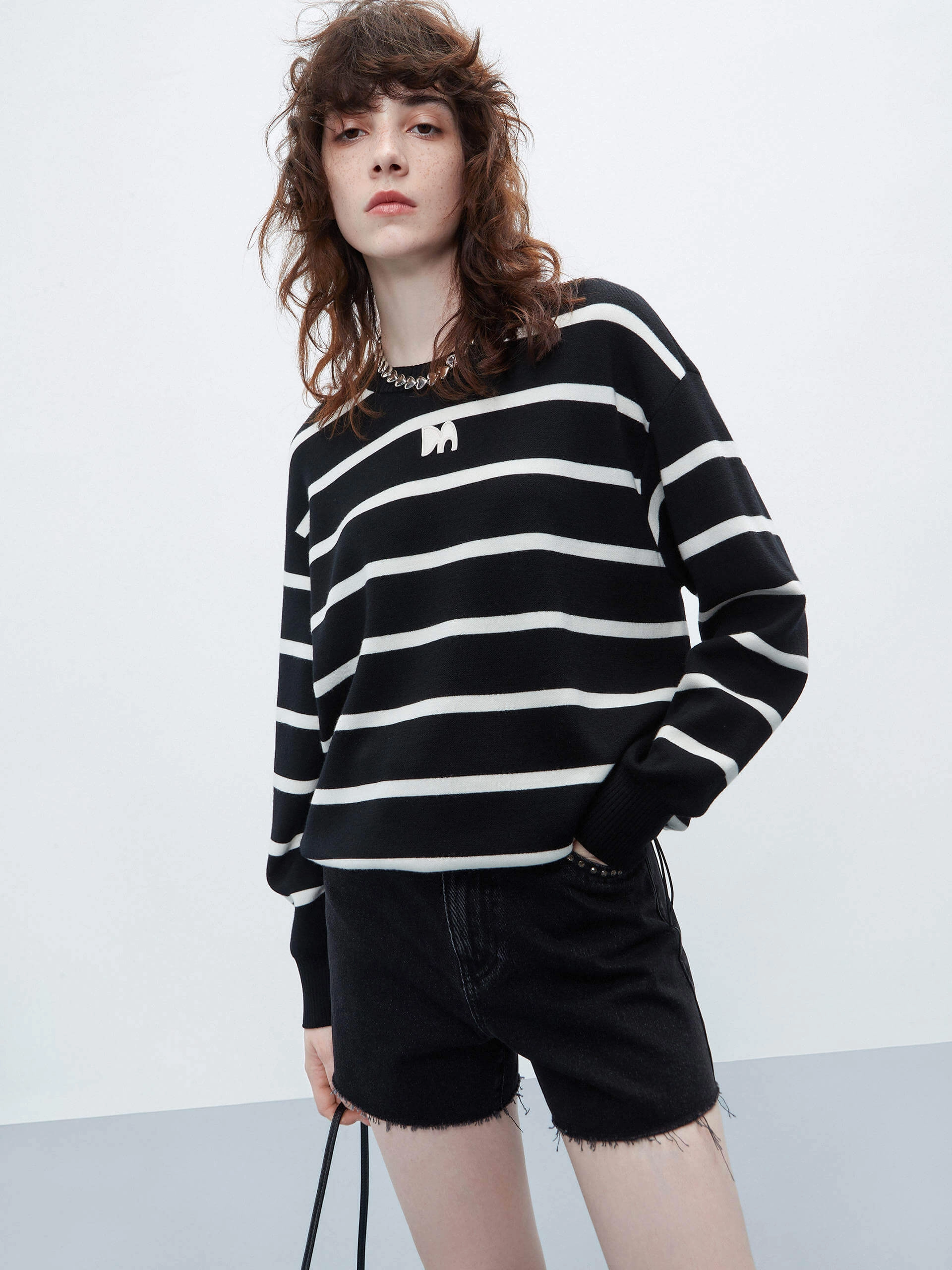 WaterResistant Outdoor Apparel Loose Fit Striped Sweater