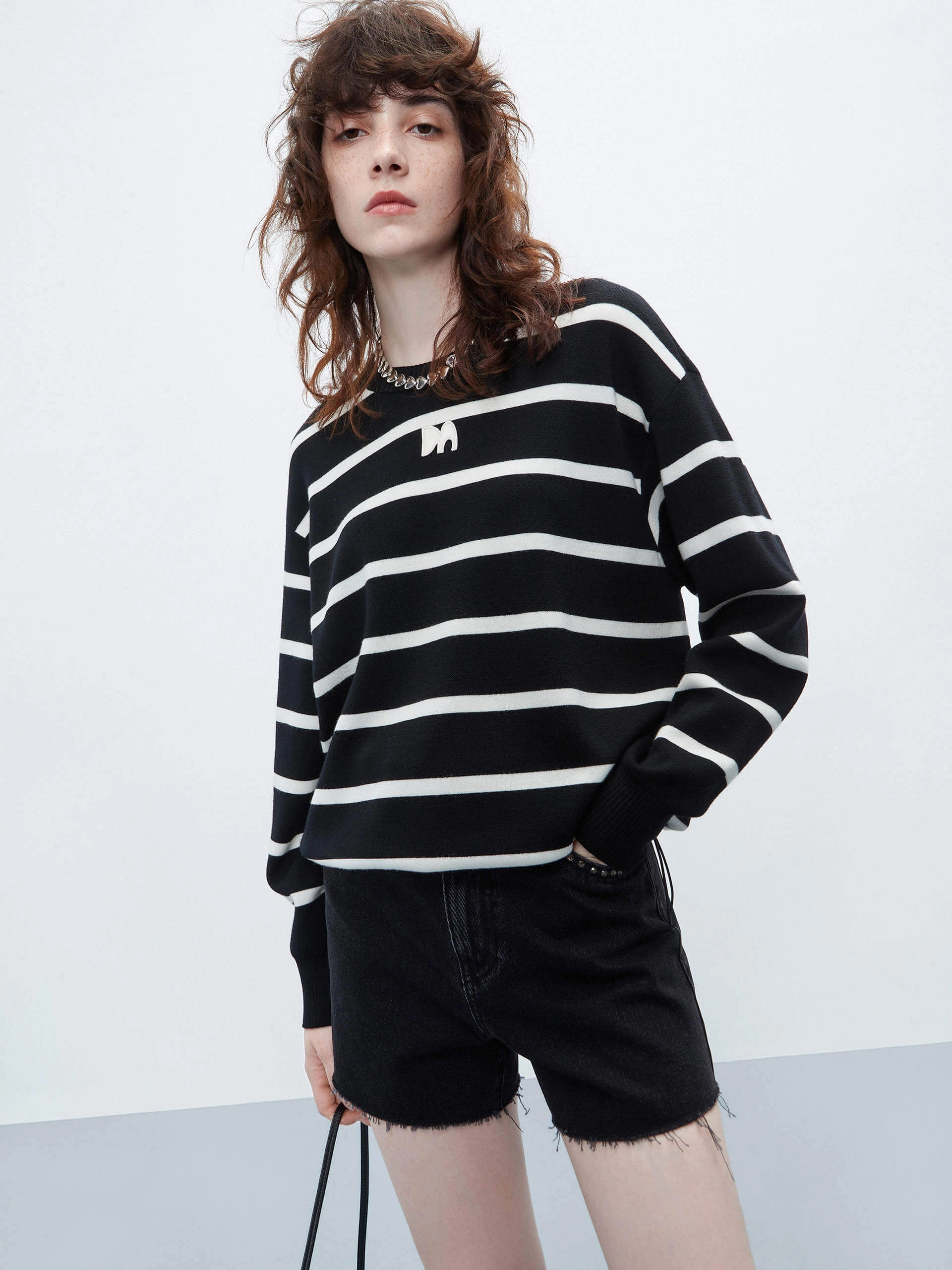 Versatile Design Summer Style Loose Fit Striped Sweater