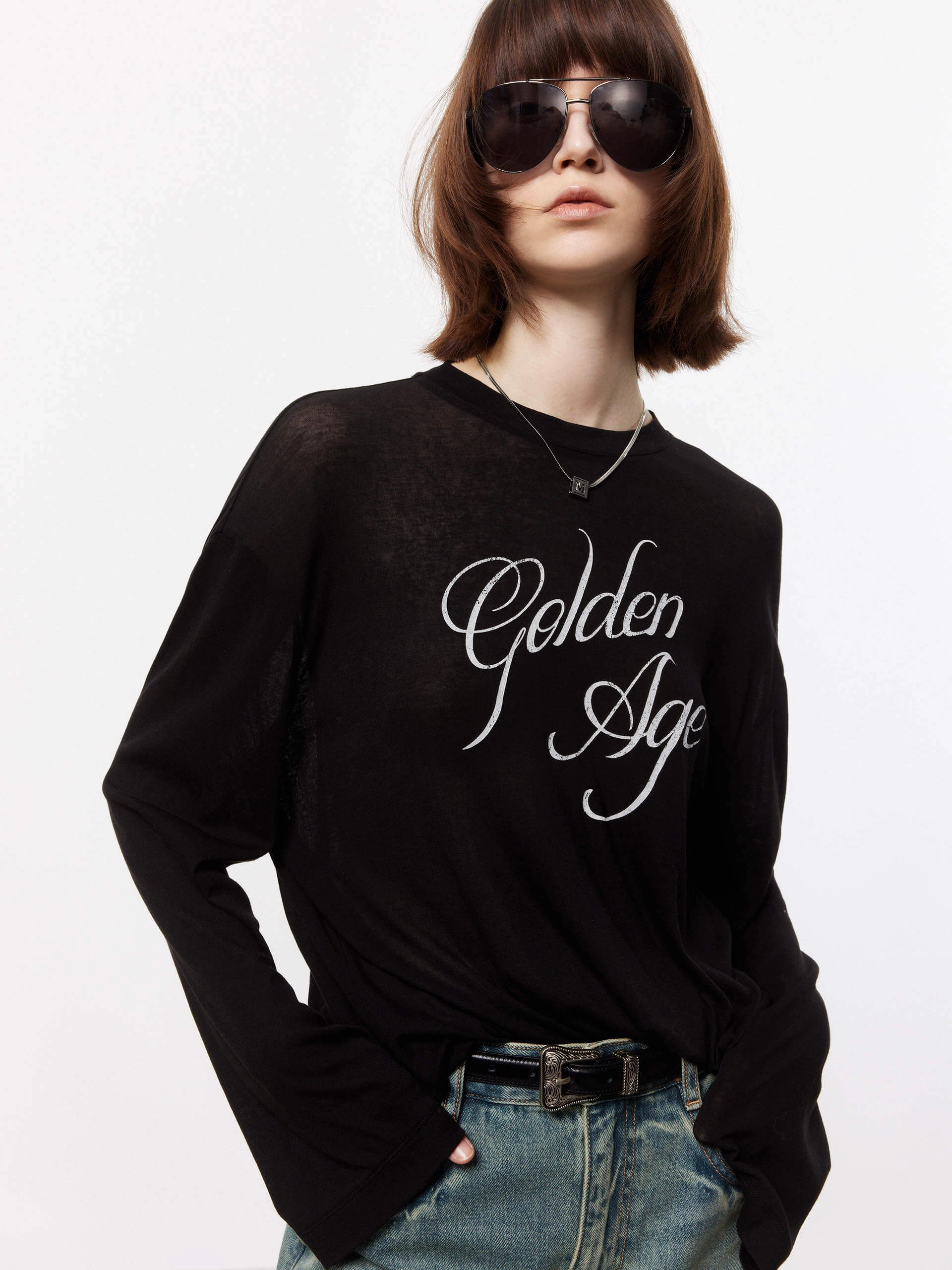 Loose Long Sleeve T-shirt Work efficiency Travel Outfit