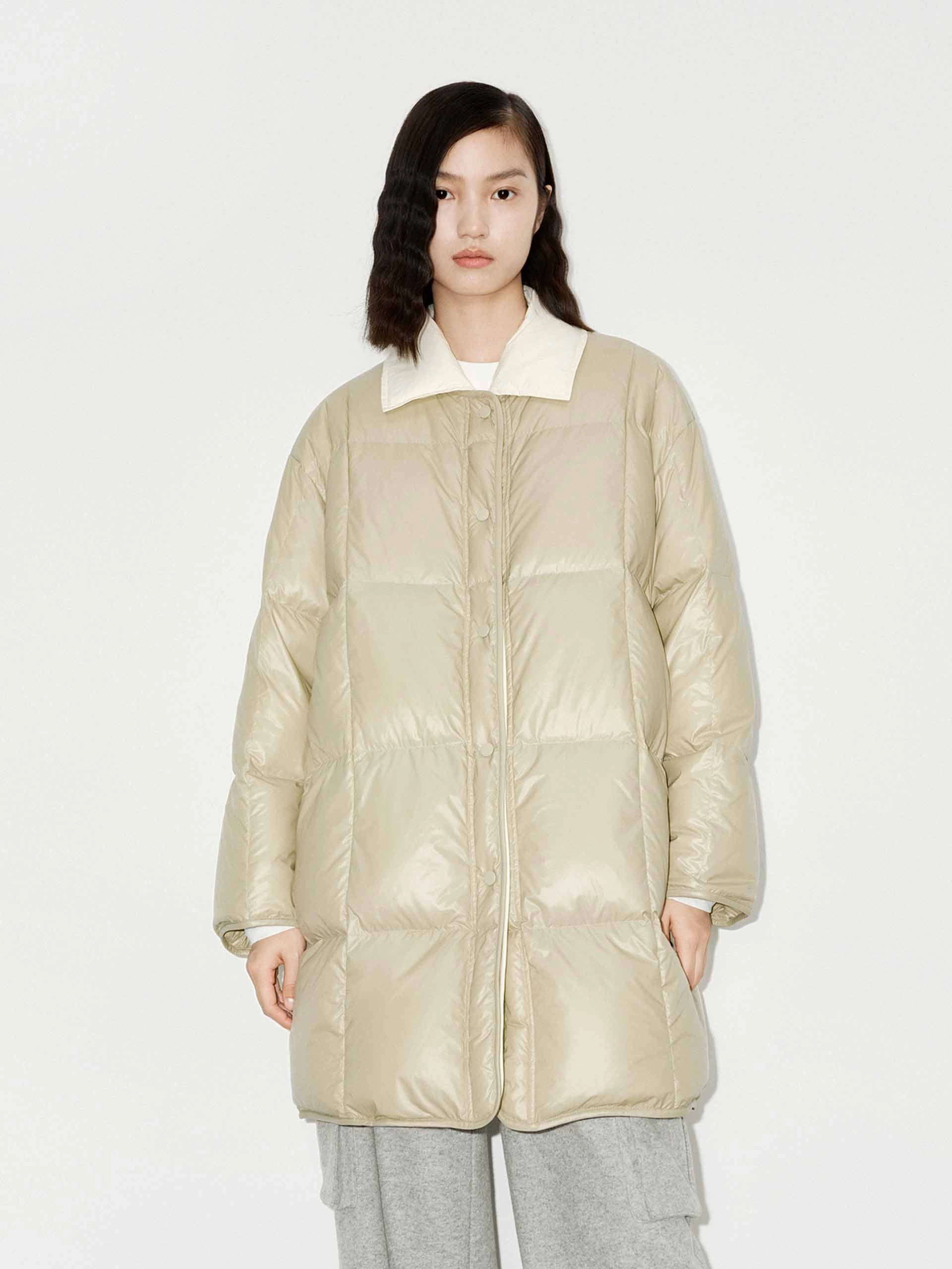 Loose Midi Puffer Coat All Weather Performance