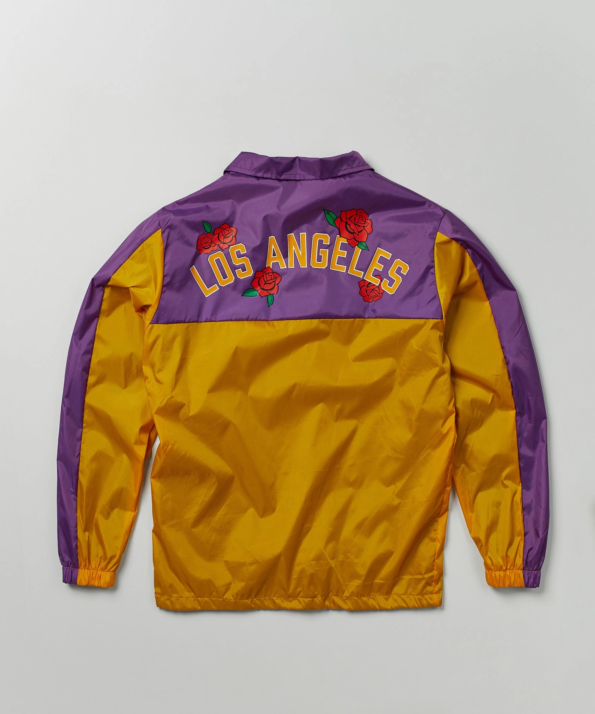 ReinforcedElbows Shawl Lapel Los Angeles Coaches Jacket - Yellow