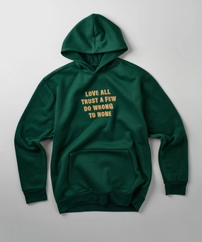 WideNeckOpening Summer Dress Love All Hoodie - Olive Green
