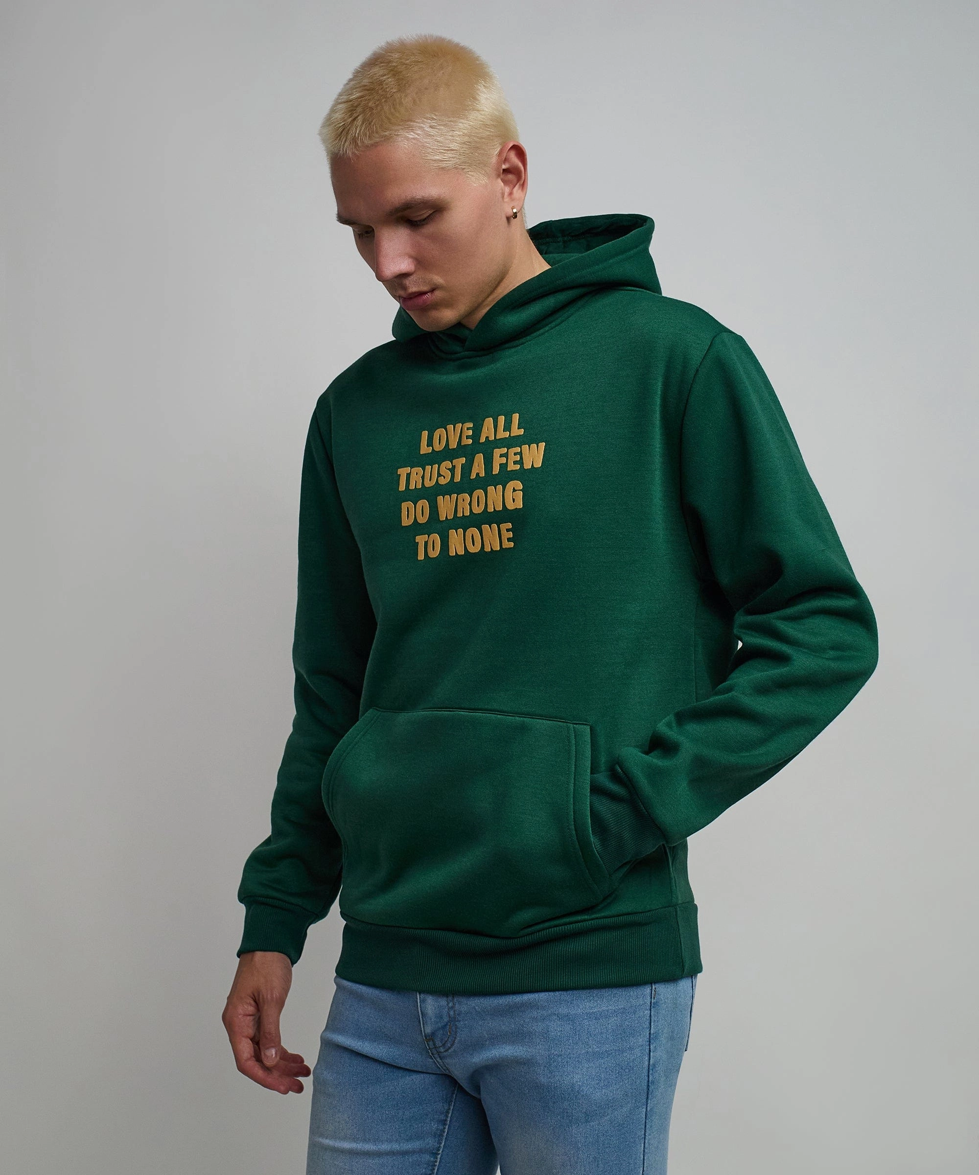 Love All Hoodie - Olive Green HeatRegulating Cozy Knit