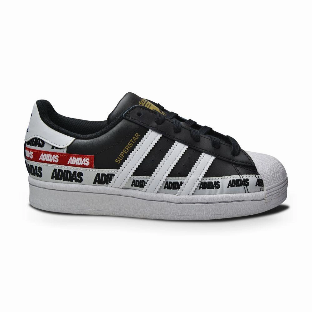Torsion Stability Systems Work Out Juniors Adidas Superstar J - FX5872 - Black Superstar Taping