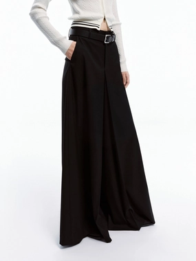 Fashionable Cut Low Waist Wide Leg Pants