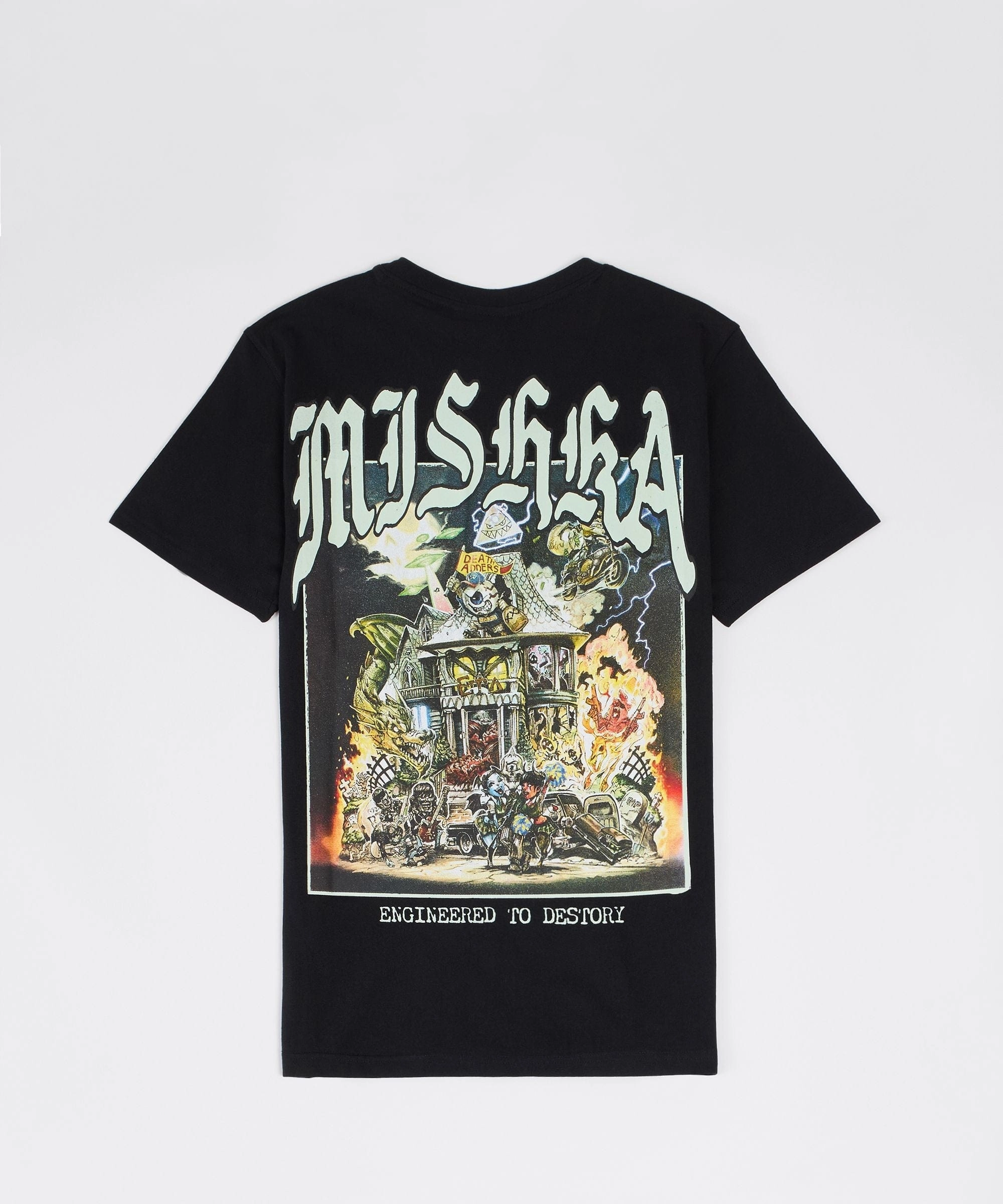 Microfiber texture Mishka Haunted Short Sleeve Tee - Black