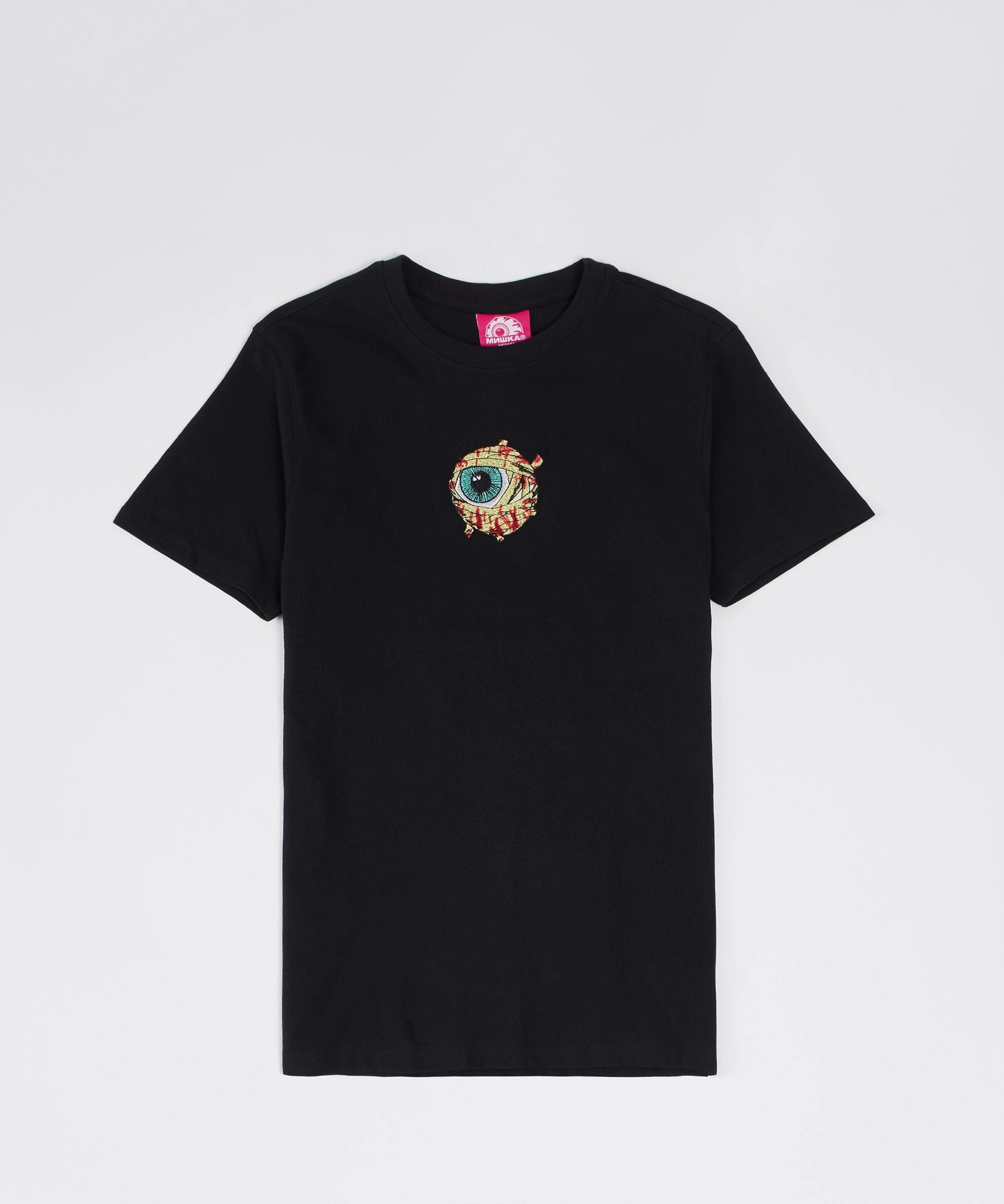 DurableCollarStays Simple Pullover Mishka Haunted Short Sleeve Tee - Black