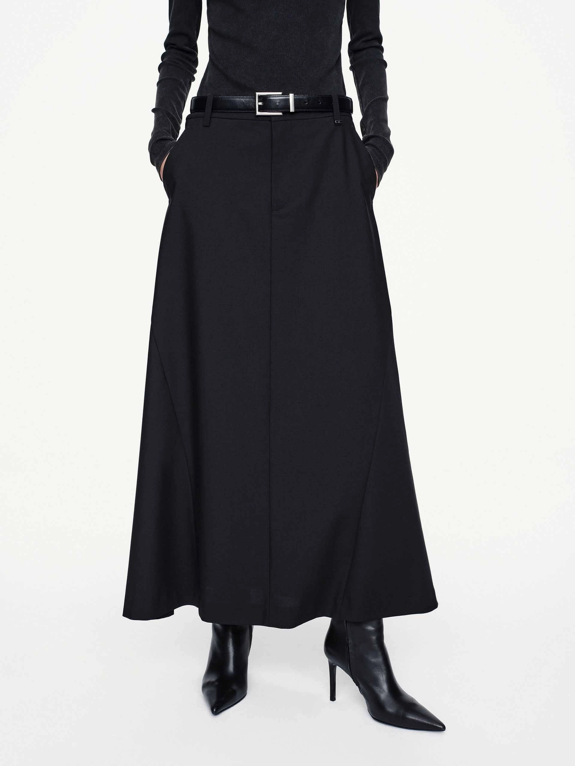 Corduroy texture A-line Pleated Skirt