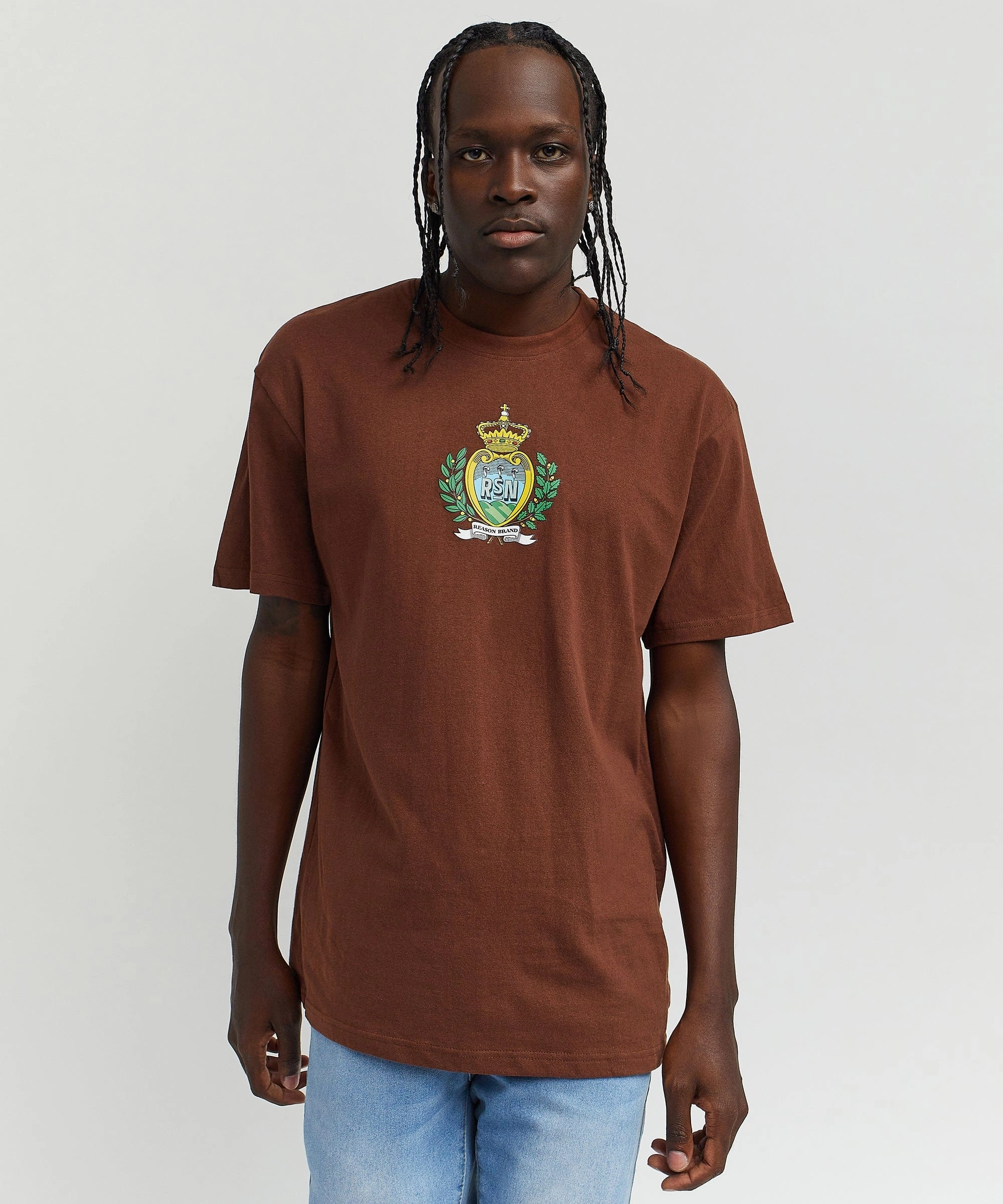Reason Regal Short Sleeve Tee - Brown AntiStatic Treatment ButtonDownCollar