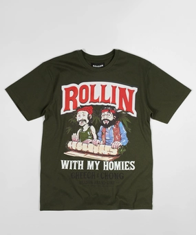 Ergonomic Fit Design Keep on Rollin Short Sleeve Tee- Green