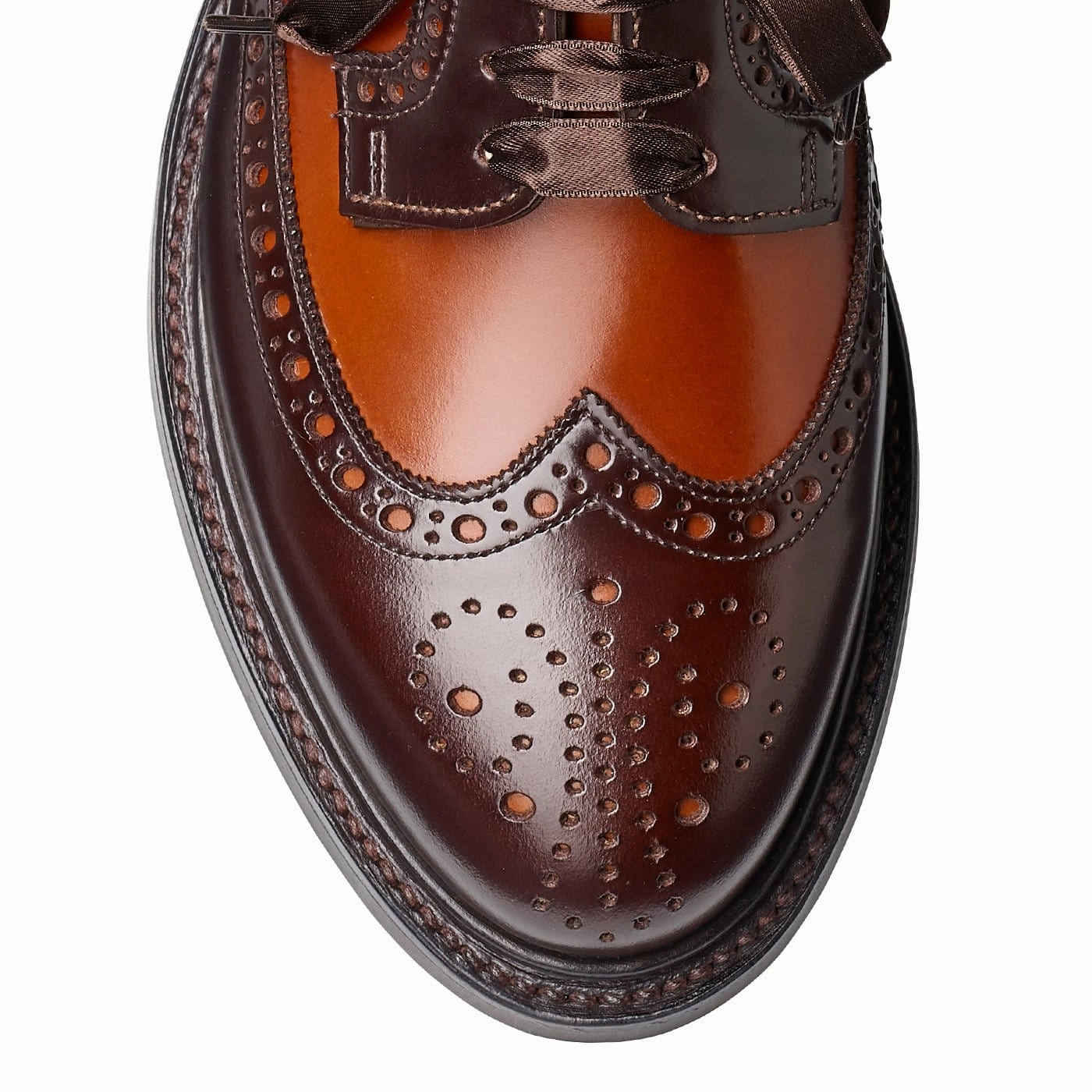 Luna Dark Brown & Tan Cavalry Calf Travel Companion Sharp Sleek Profile