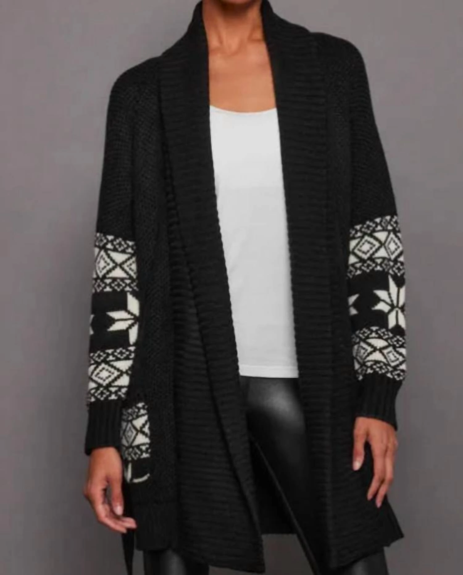 Cold Weather Gear Shiloh Southwestern Cardigan In Black Multi