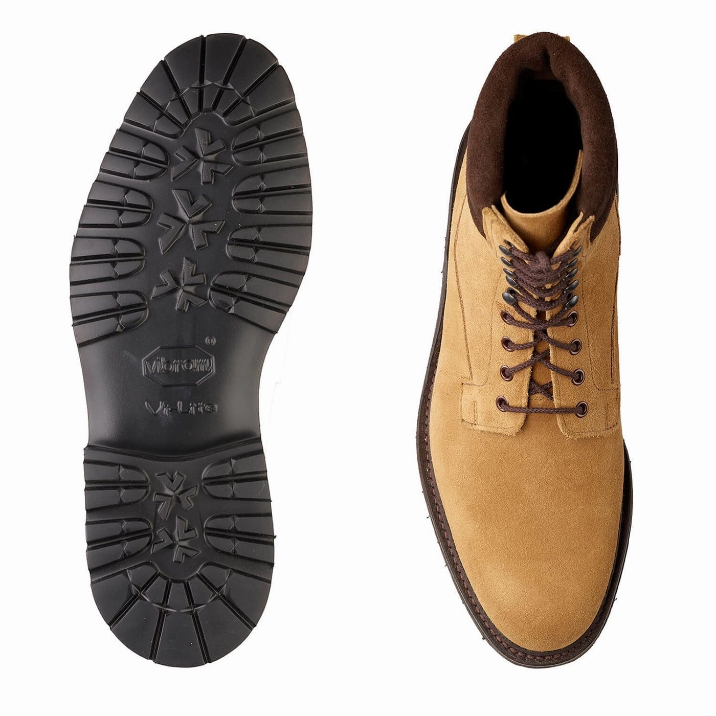 Ross Fawn Suede & Dark Brown Suede Collar No Frills