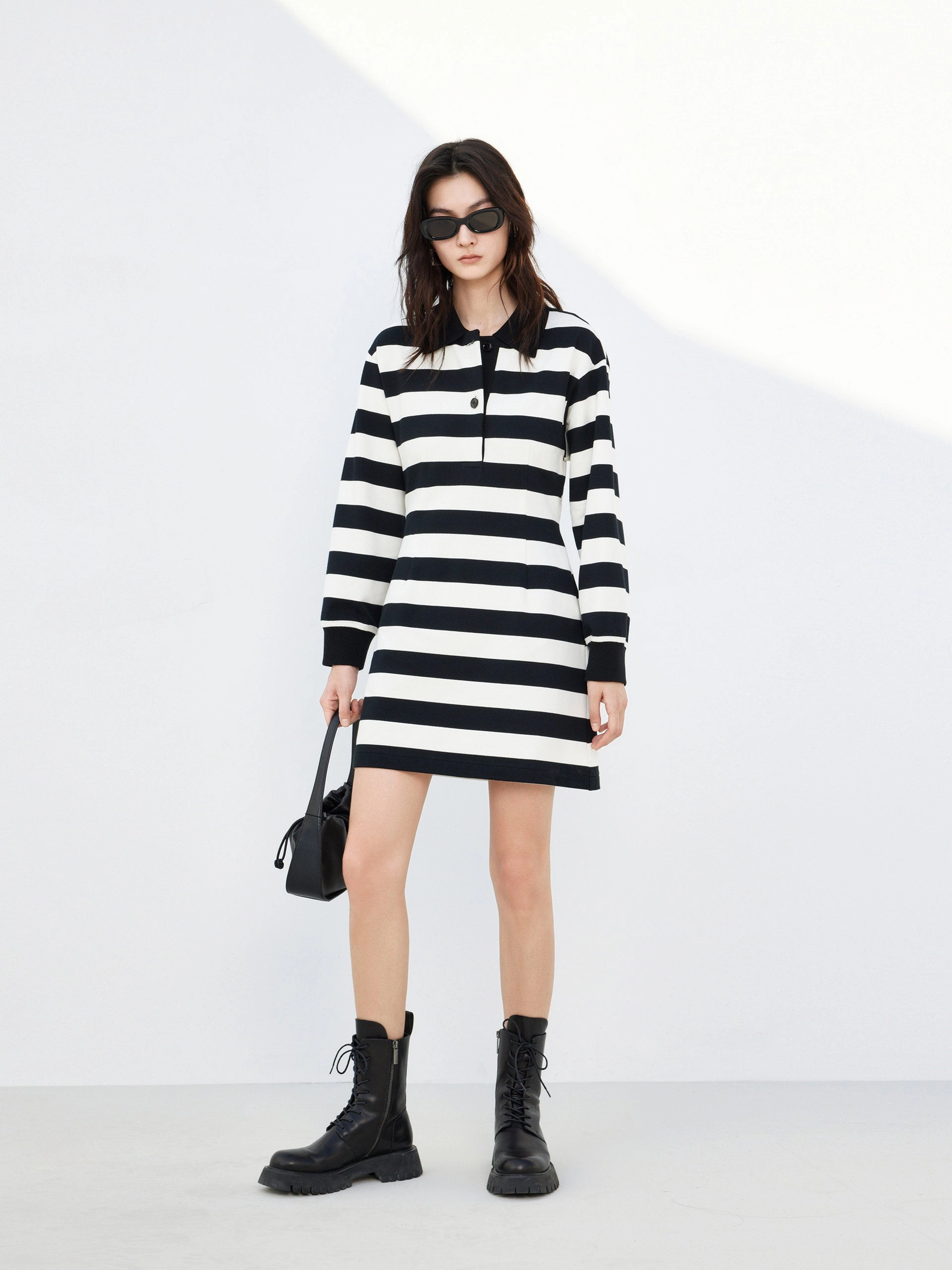 Halter neck Cutout Back Striped Dress