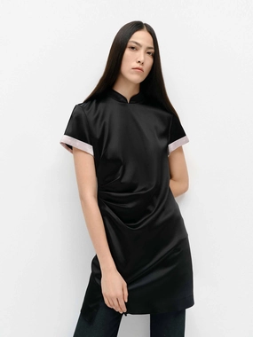 Smooth Look Turn Cuff Mini Dress